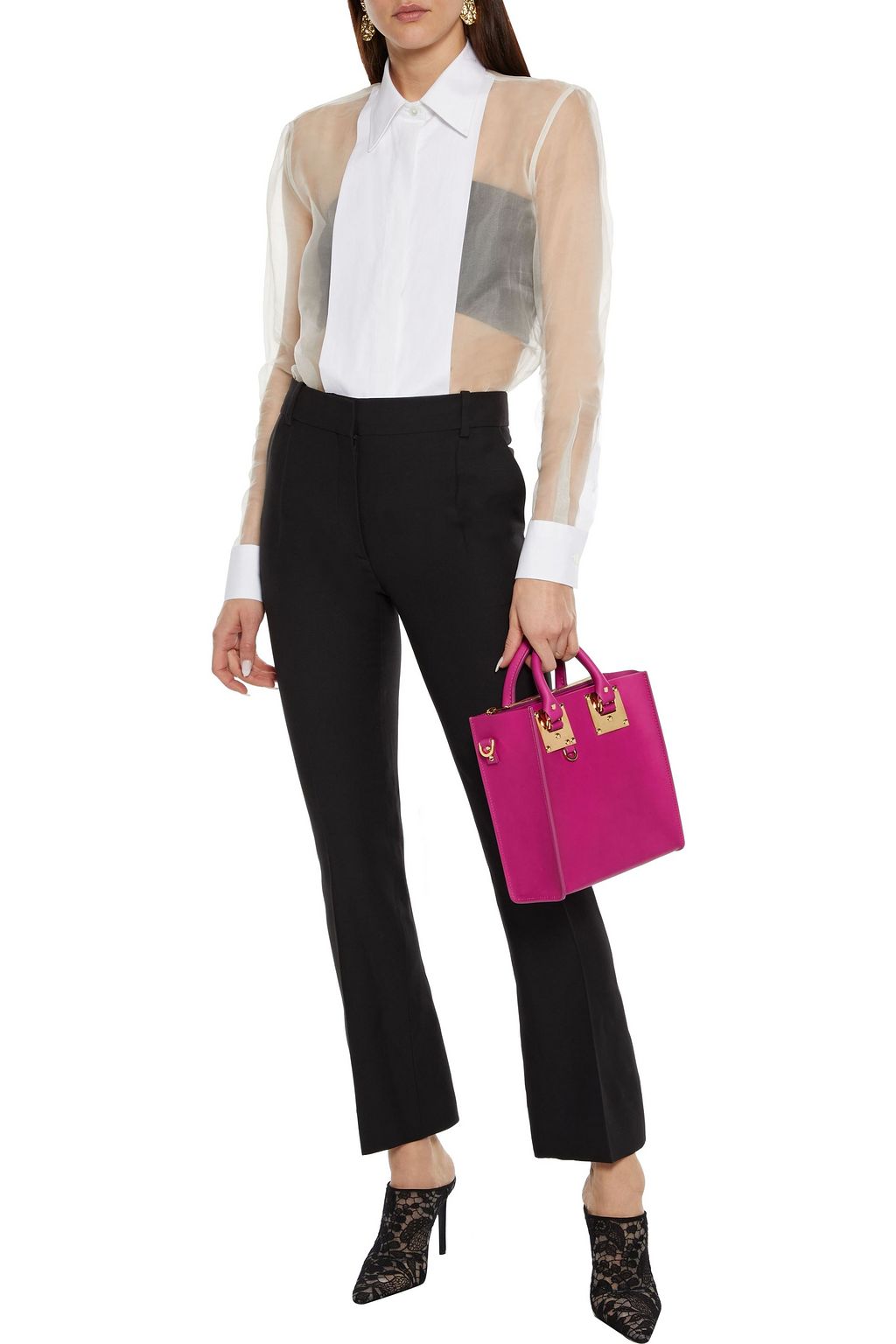 VALENTINO GARAVANI Wool and silk-blend crepe bootcut pants
