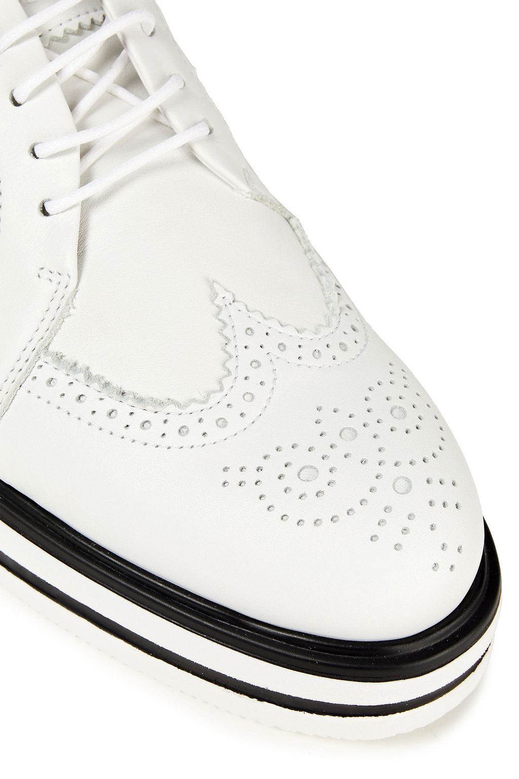 HOGAN Perforated leather platform brogues