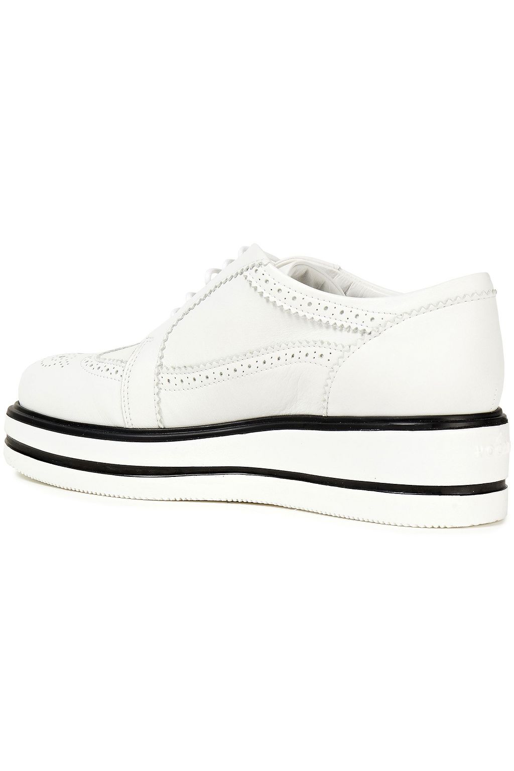 HOGAN Perforated leather platform brogues