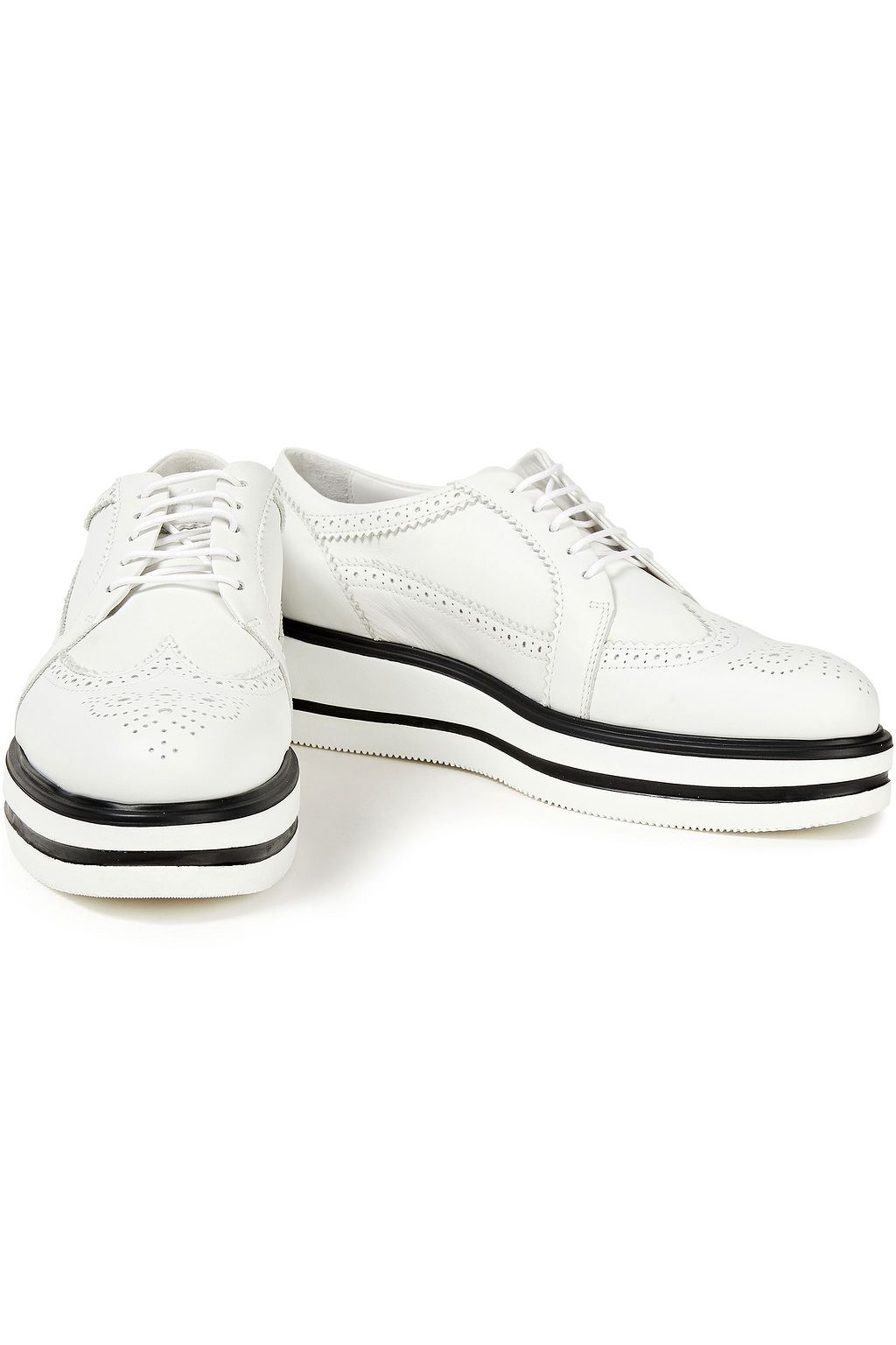 HOGAN Perforated leather platform brogues