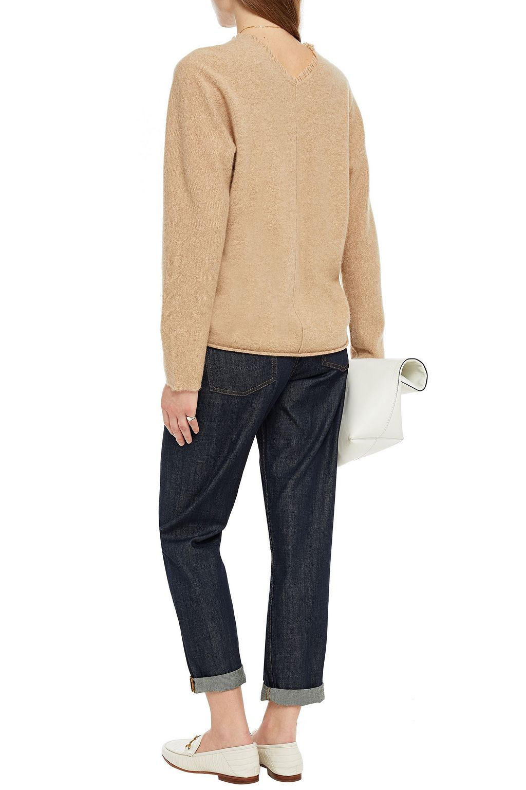 VINCE. Frayed cashmere sweater