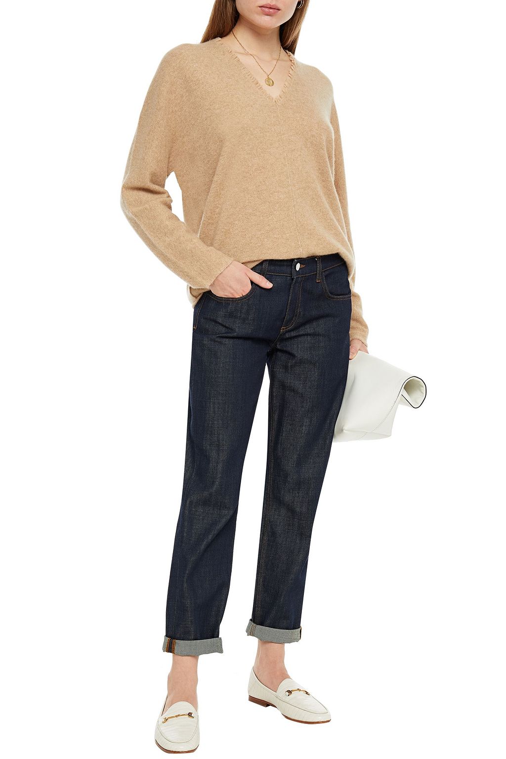 VINCE. Frayed cashmere sweater
