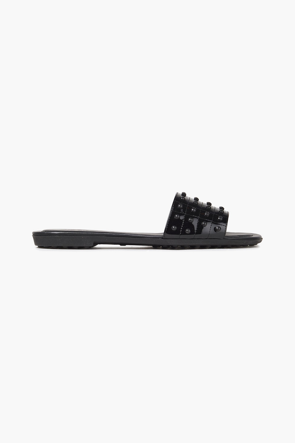 Tod's Gommino Patent-leather Slides In Black
