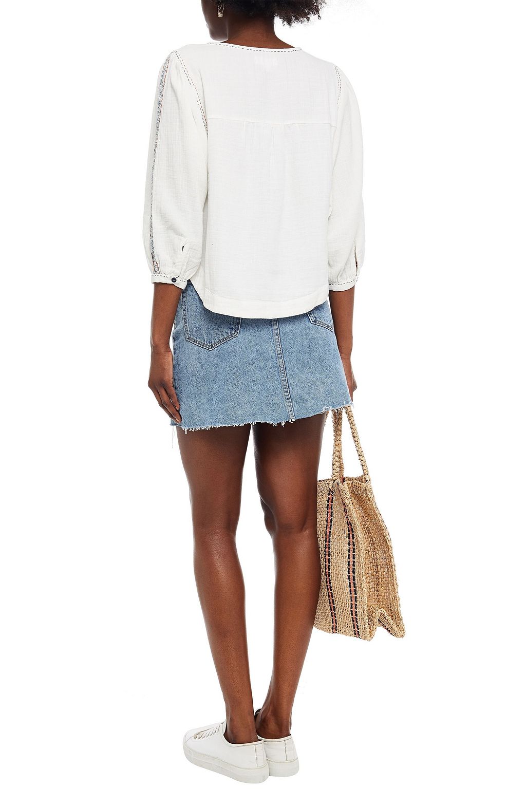 VELVET BY GRAHAM & SPENCER Gabby cotton-gauze blouse