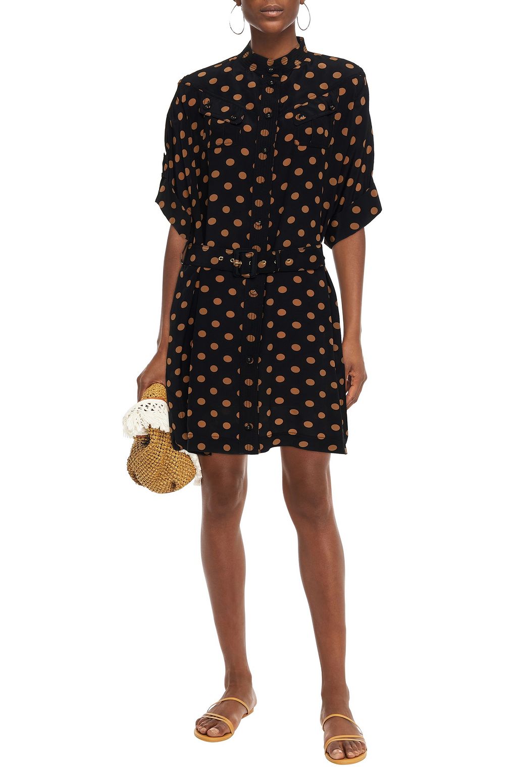 ZIMMERMANN Belted silk crepe de chine shirt dress