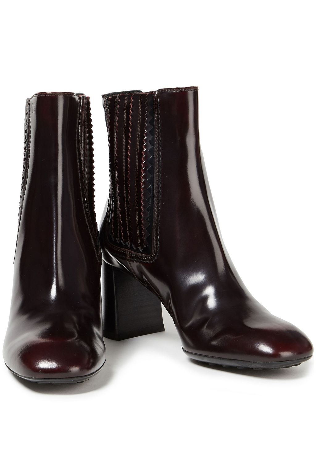 TOD'S Glossed-leather ankle boots