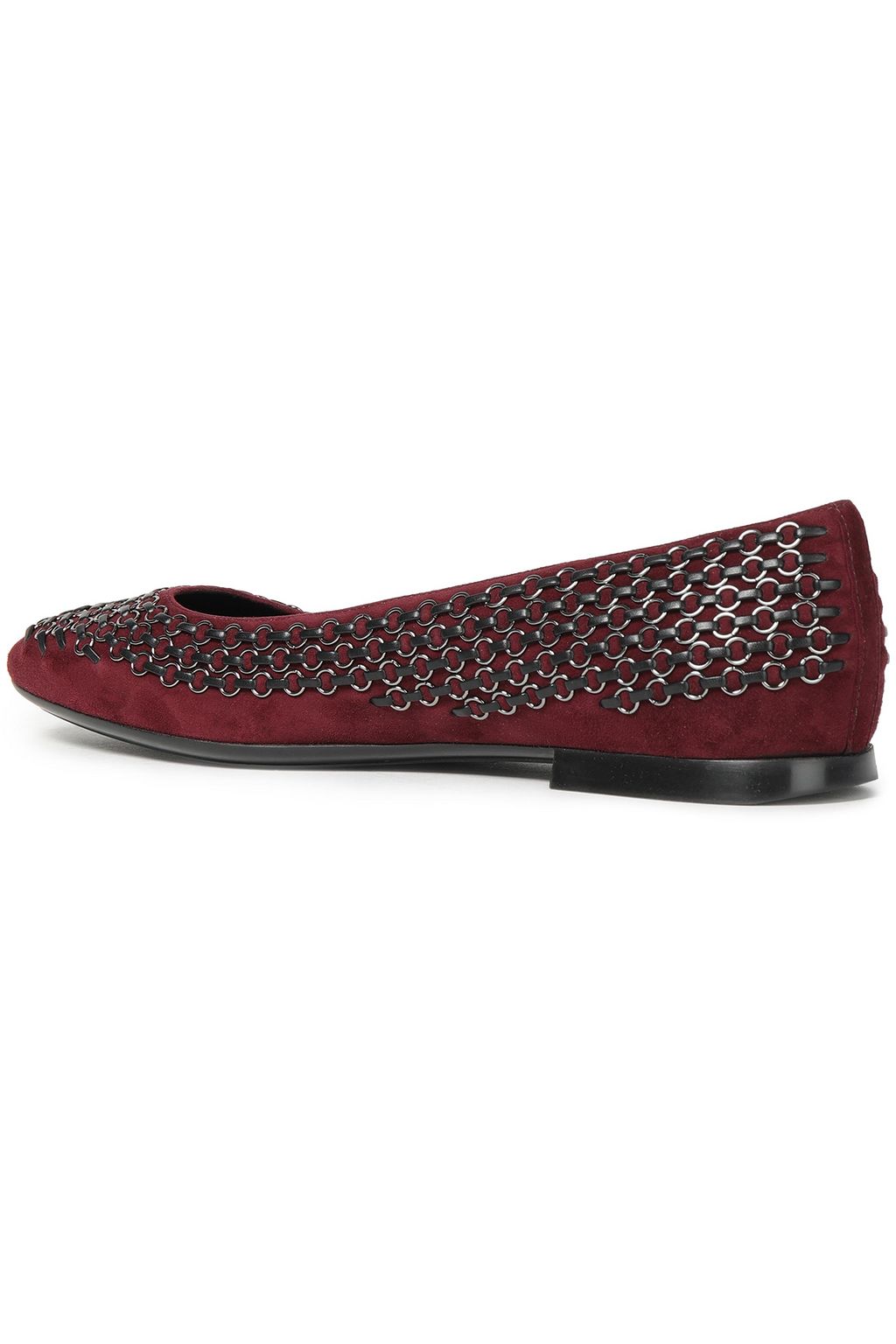 TOD'S Embellished suede ballet flats