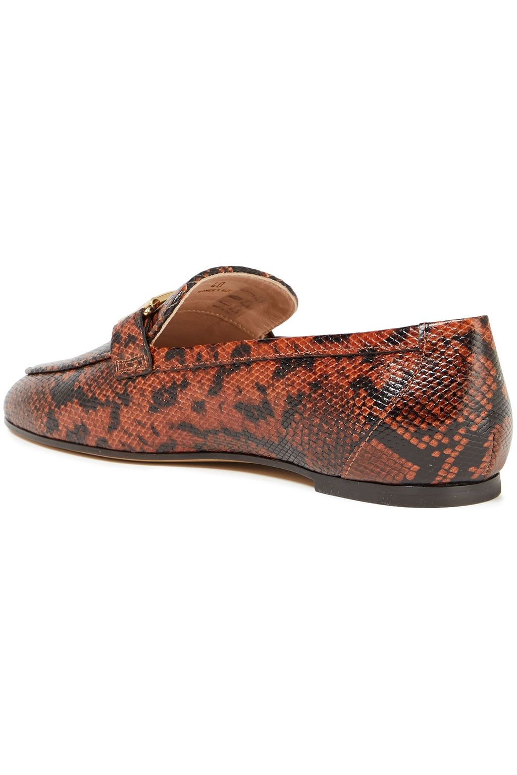 TOD'S Double T snake-effect leather loafers