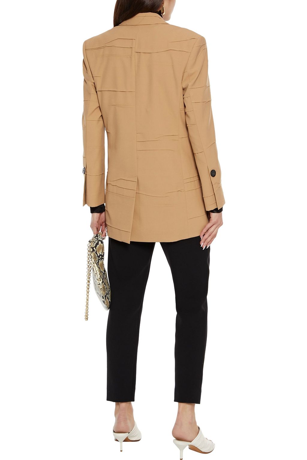 PROENZA SCHOULER Double-breasted pintucked woven blazer