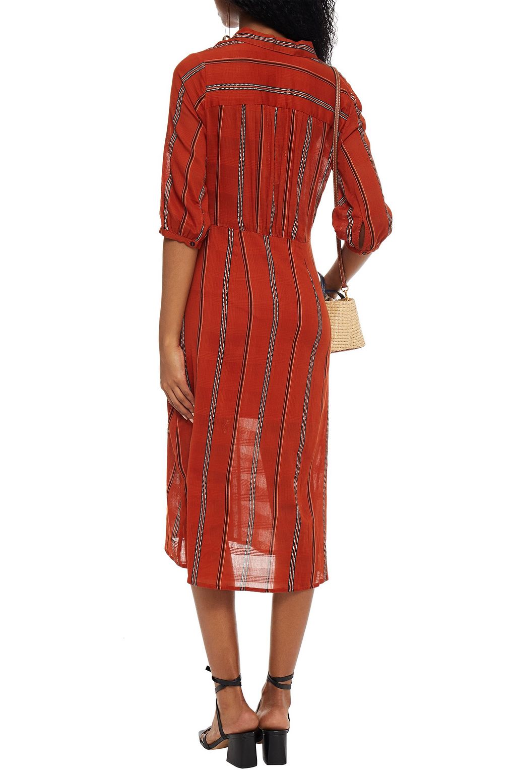 BA&SH Kinda printed cotton-jacquard midi shirt dress