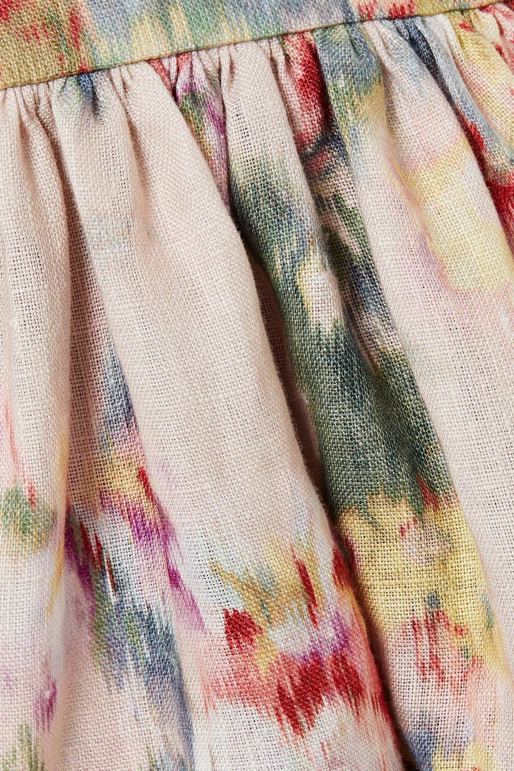ZIMMERMANN Wavelength ruffled floral-print linen mini skirt