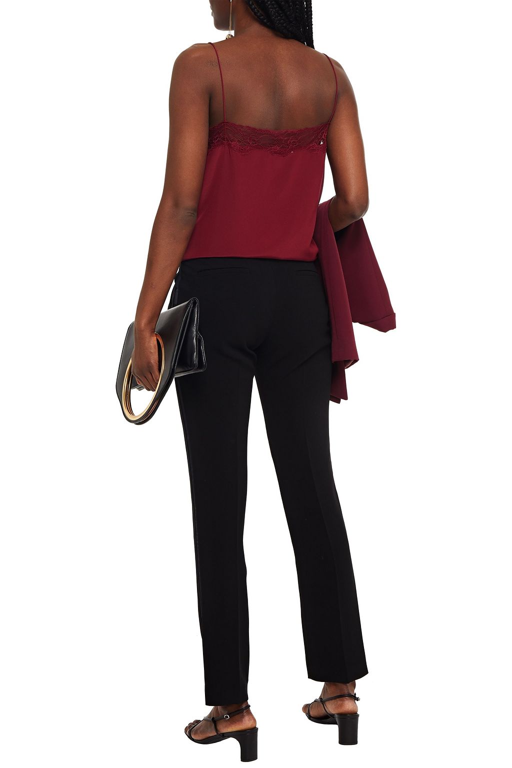 BA&SH Katlyn satin-trimmed crepe tapered pants