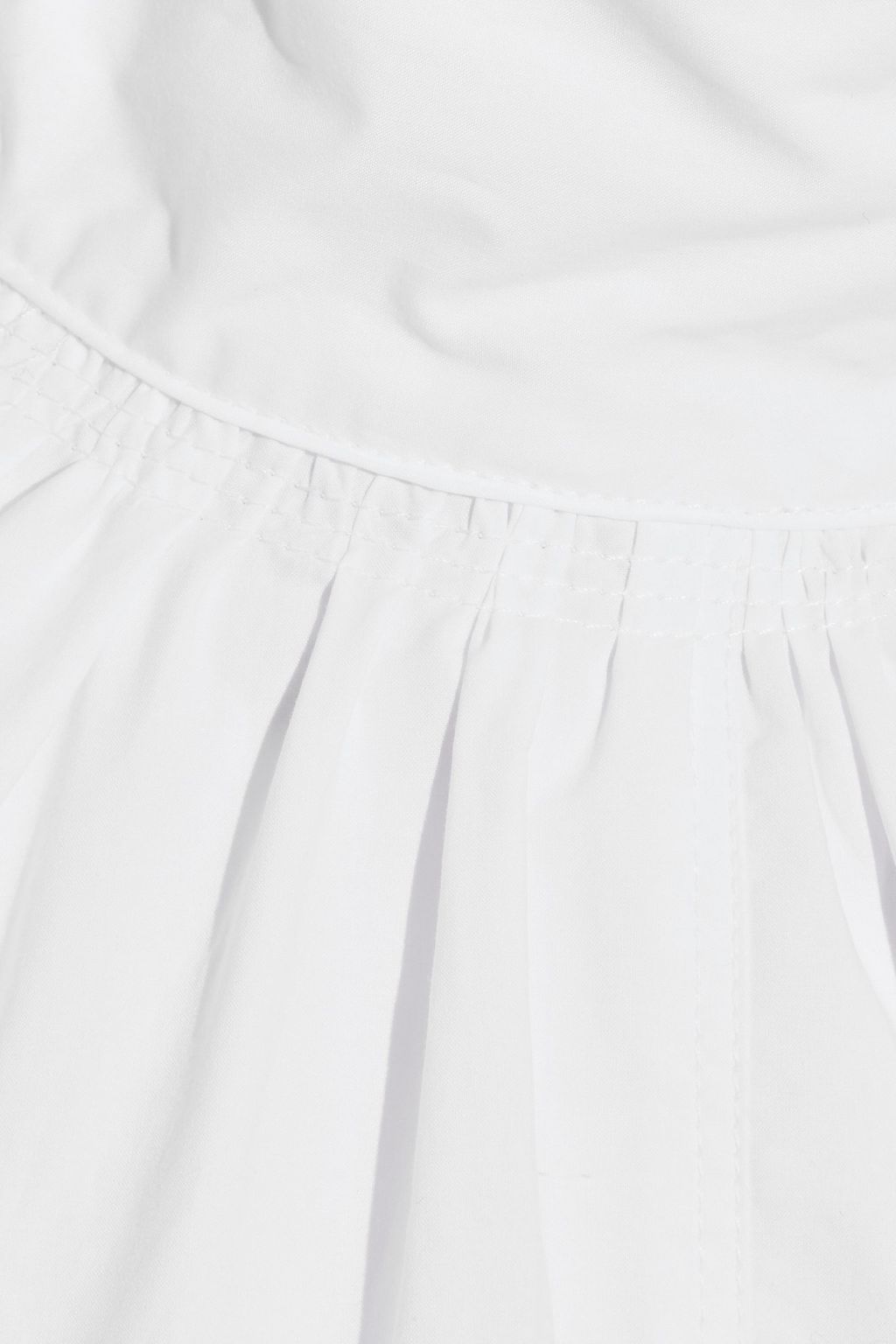 PROENZA SCHOULER Belted gathered cotton-poplin turtleneck top