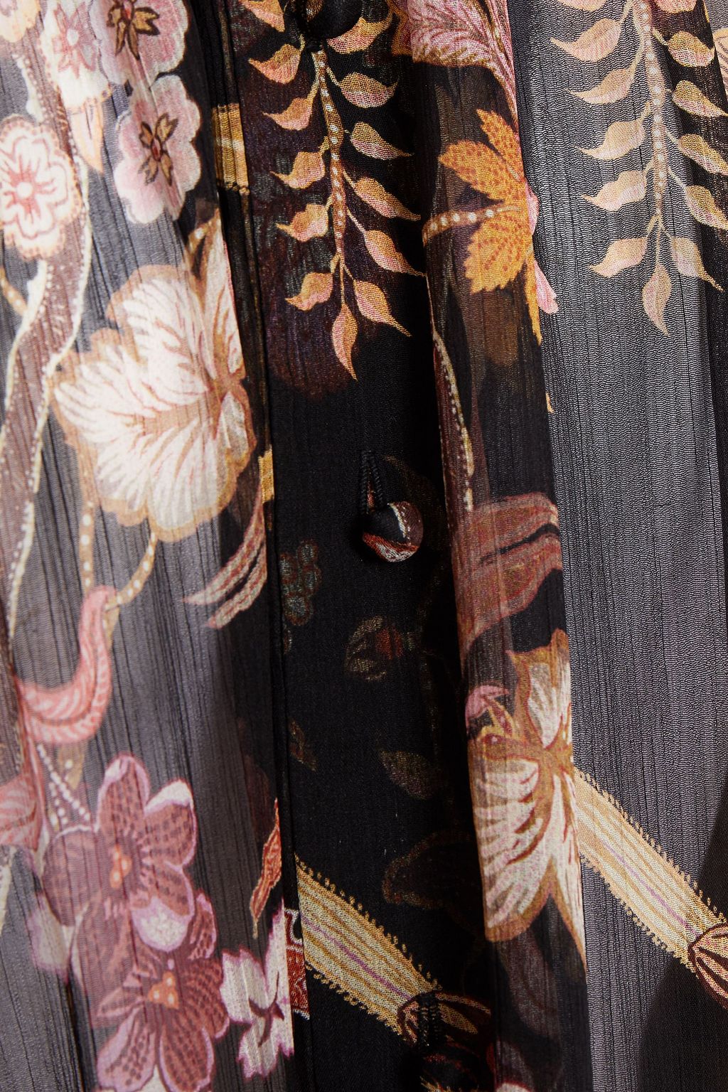 ZIMMERMANN Wavelength gathered printed silk-georgette blouse