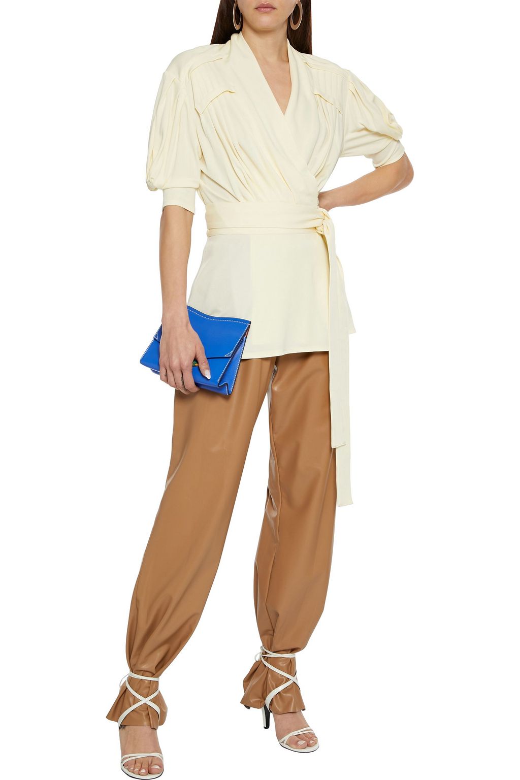 PROENZA SCHOULER Pleated crepe-jersey wrap top