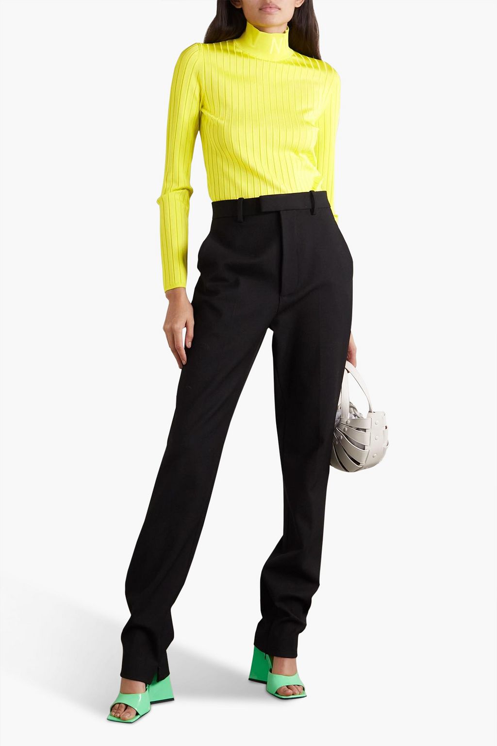 NINA RICCI 리브 니트 터틀넥 스웨터
