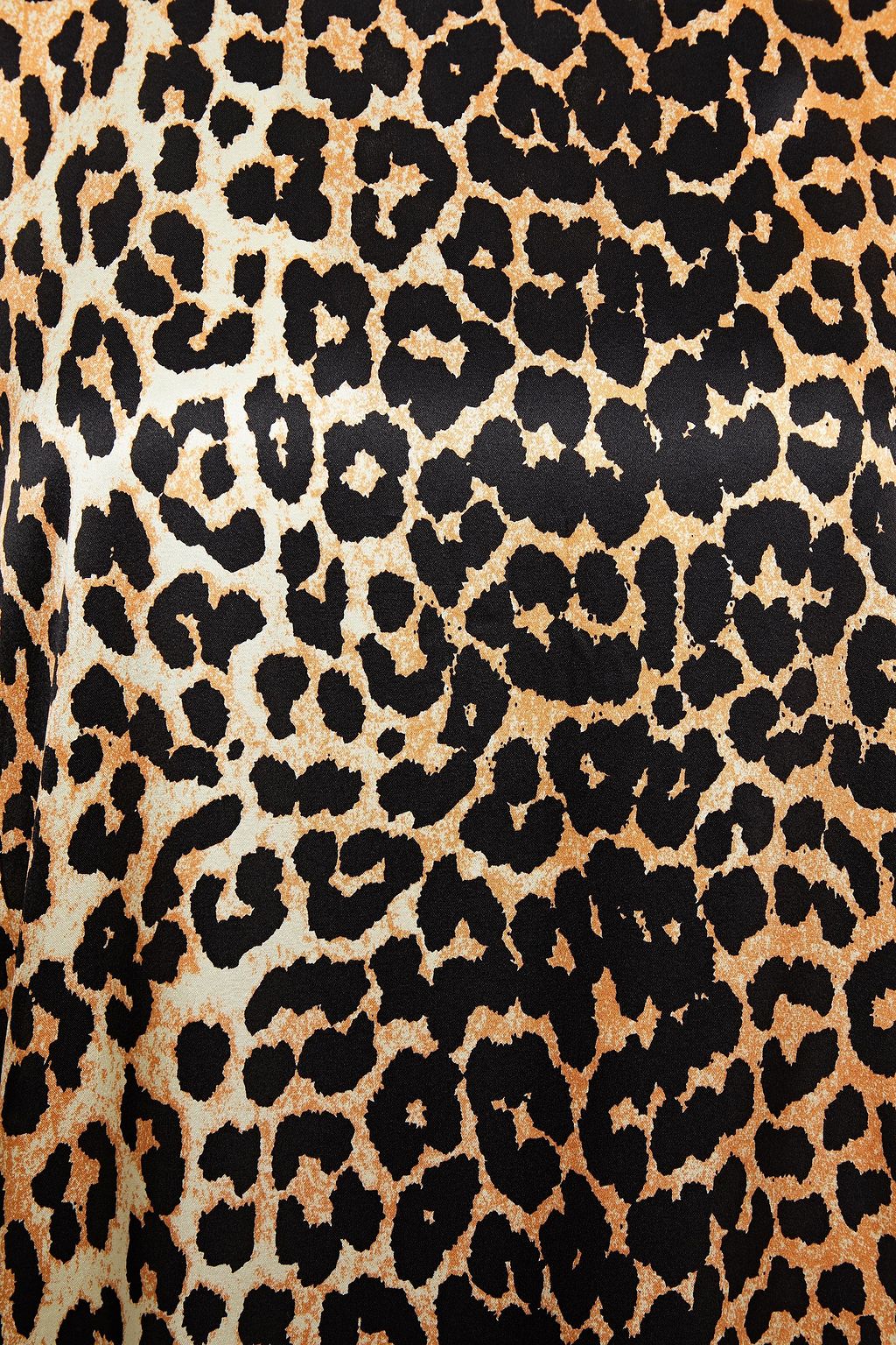 GANNI Leopard-print stretch-silk satin maxi dress