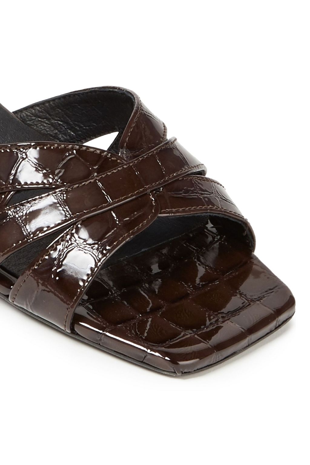 GESTUZ Croc-effect leather slides