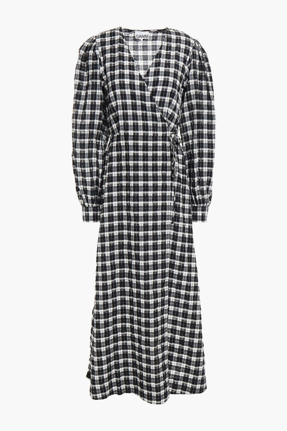 wrap gingham dress