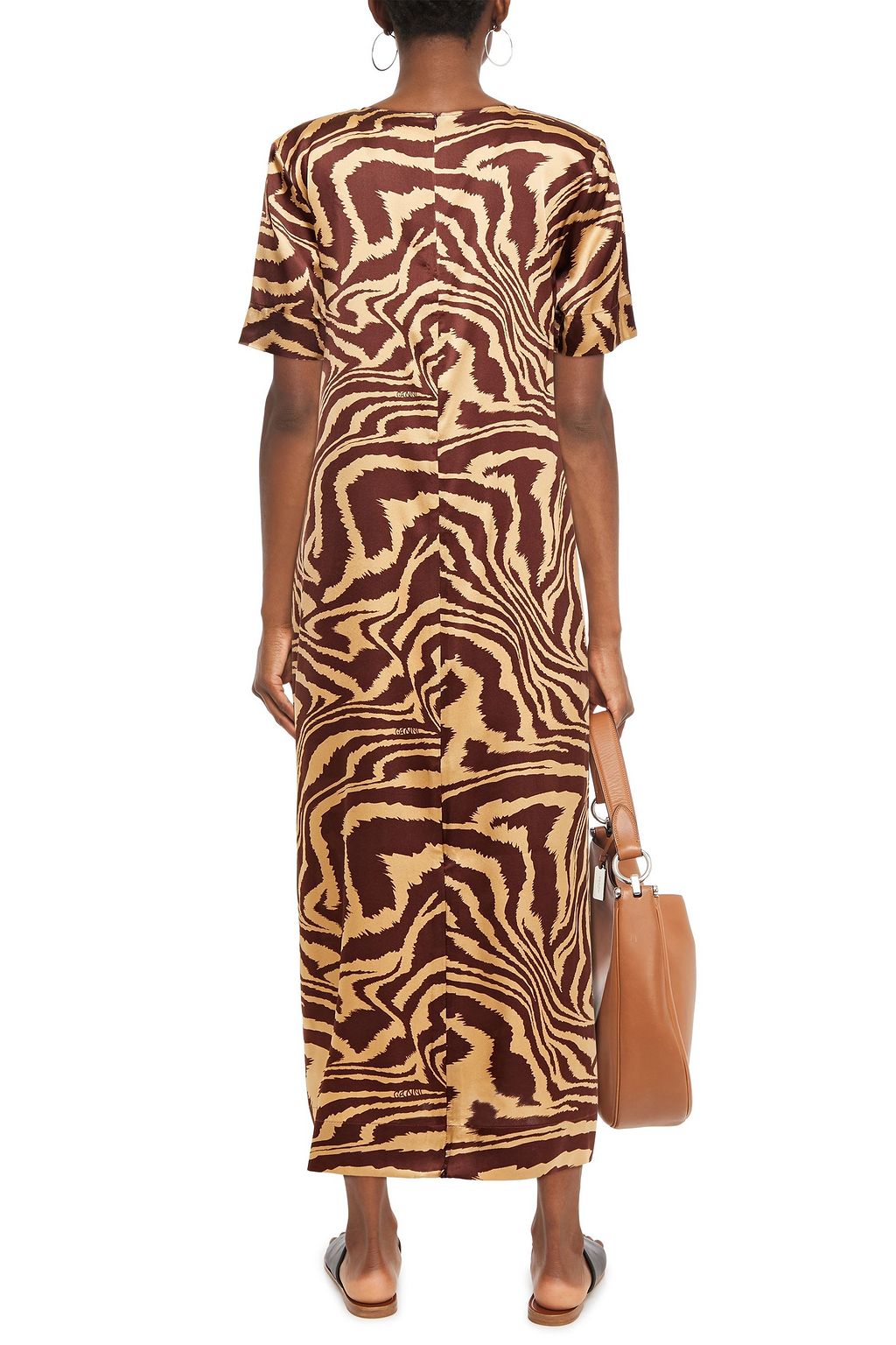 GANNI Leopard-print stretch-silk satin maxi dress