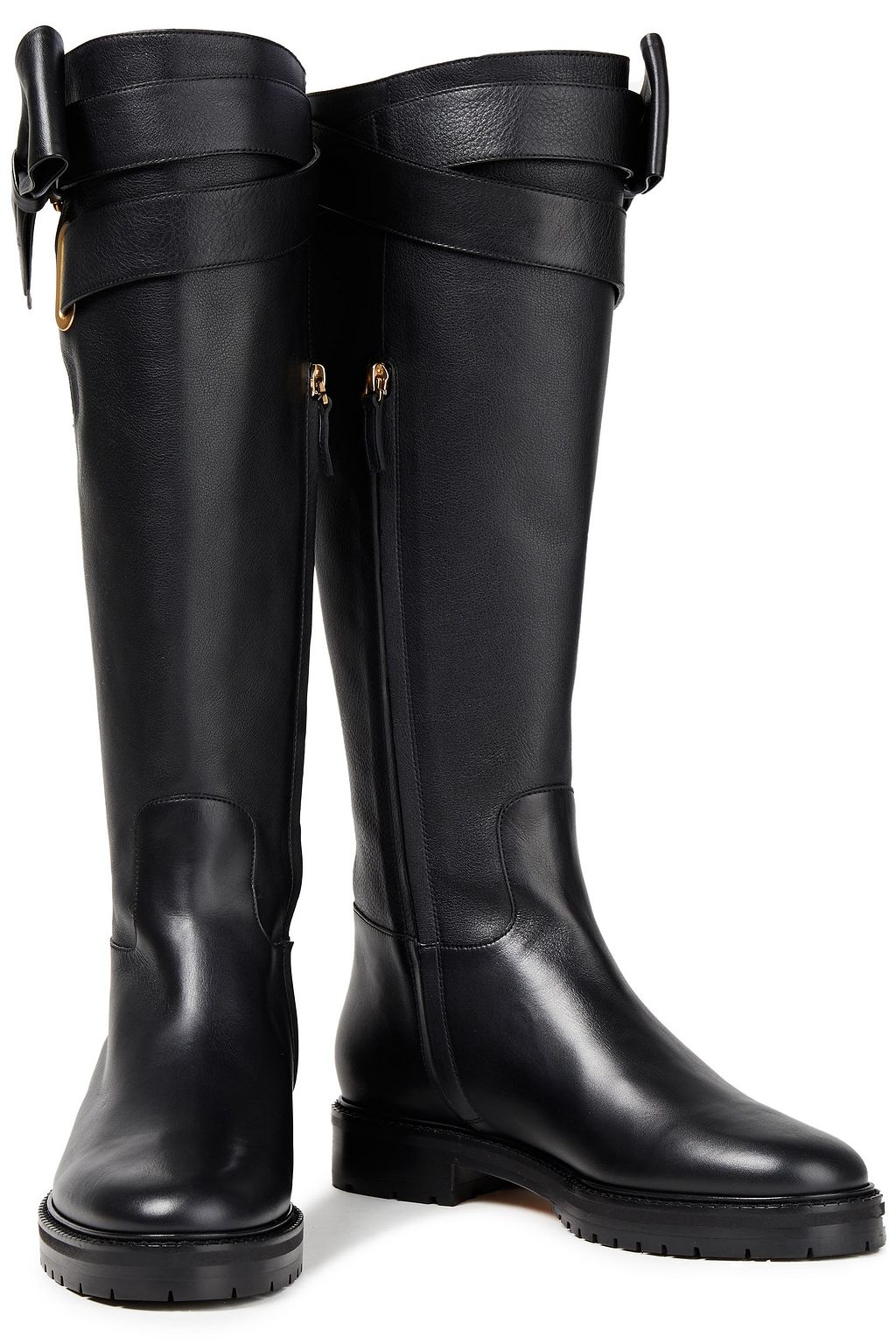 VALENTINO GARAVANI Bow-embellished leather knee boots