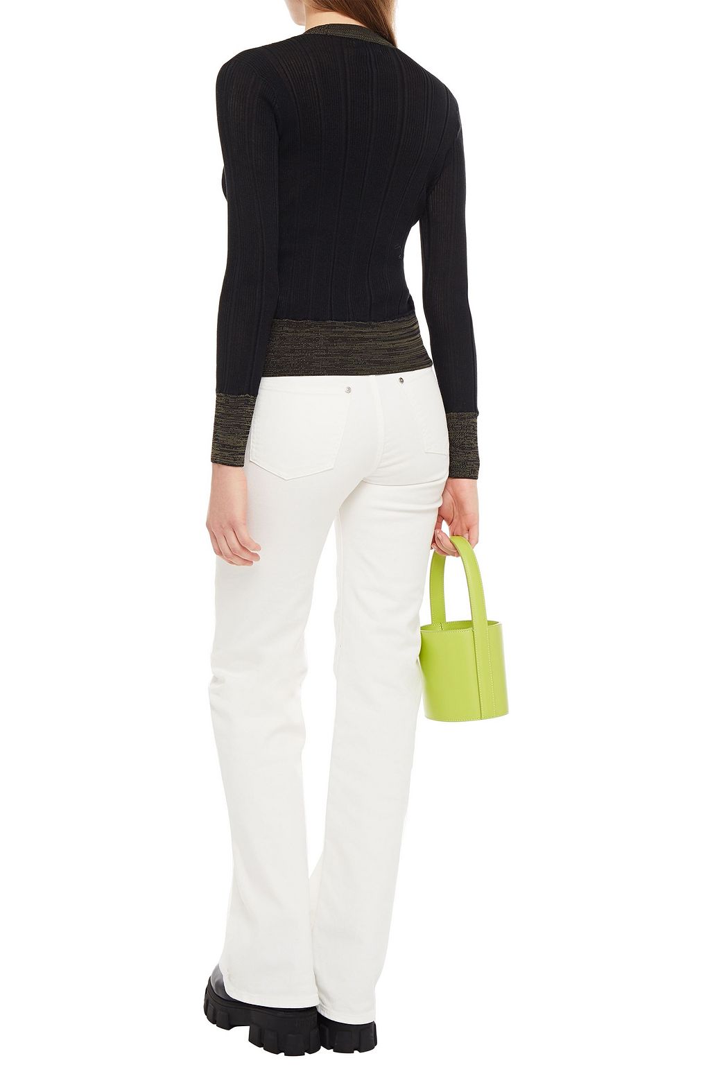 GANNI Ribbed-knit cardigan