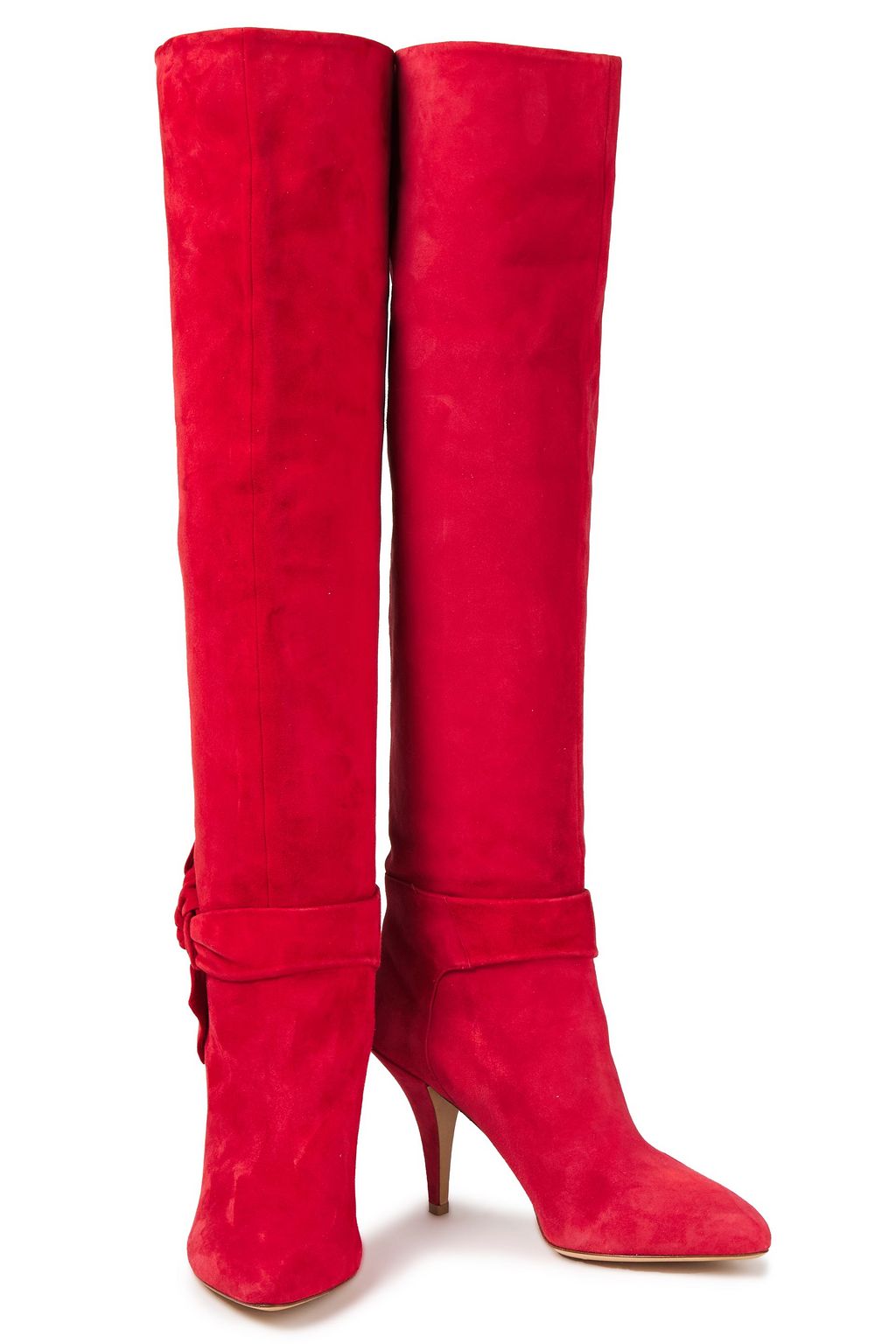 VALENTINO GARAVANI Kniehohe Stiefel aus Veloursleder mit Knotendetail