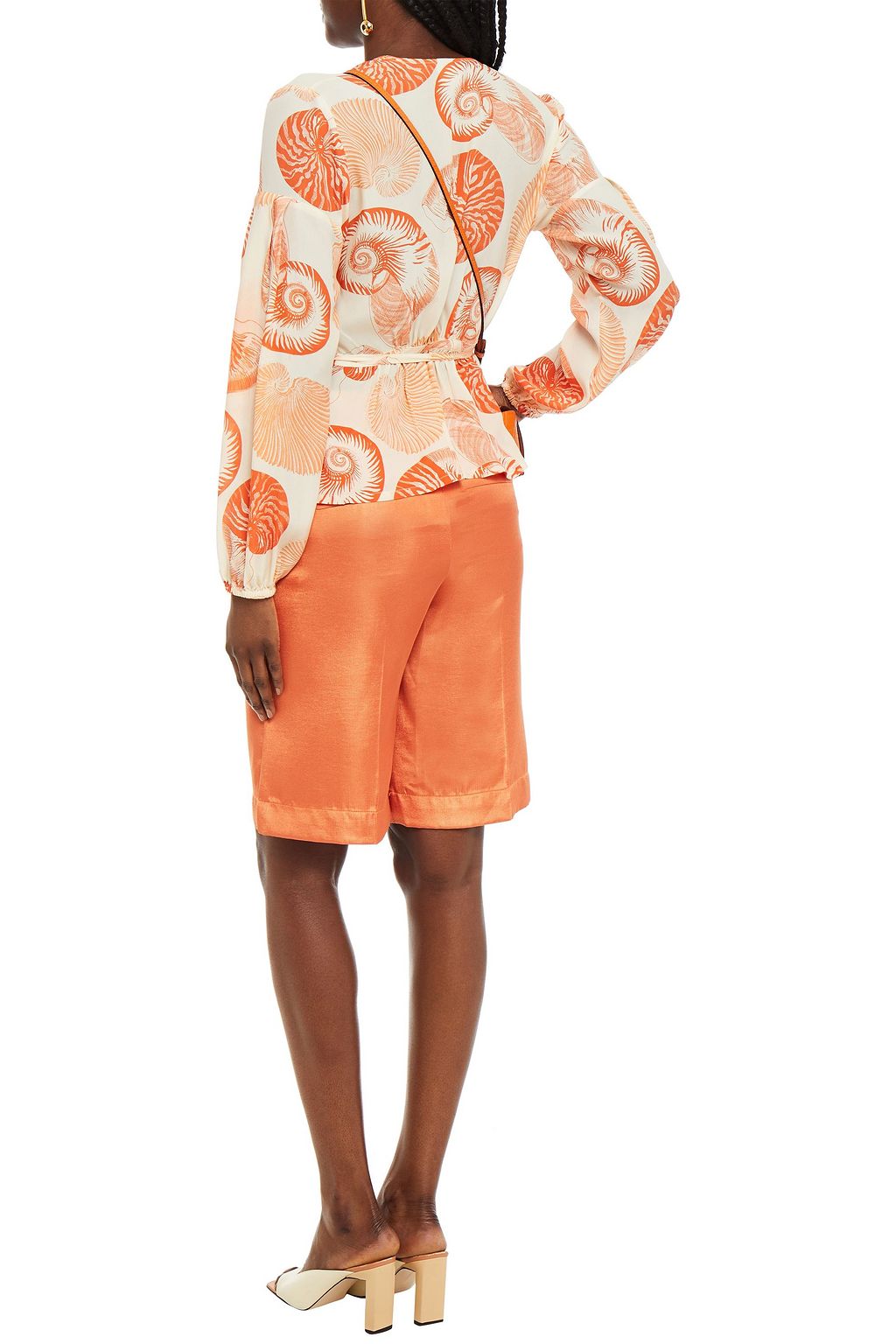 BAUM UND PFERDGARTEN Monia striped crepe de chine wrap blouse