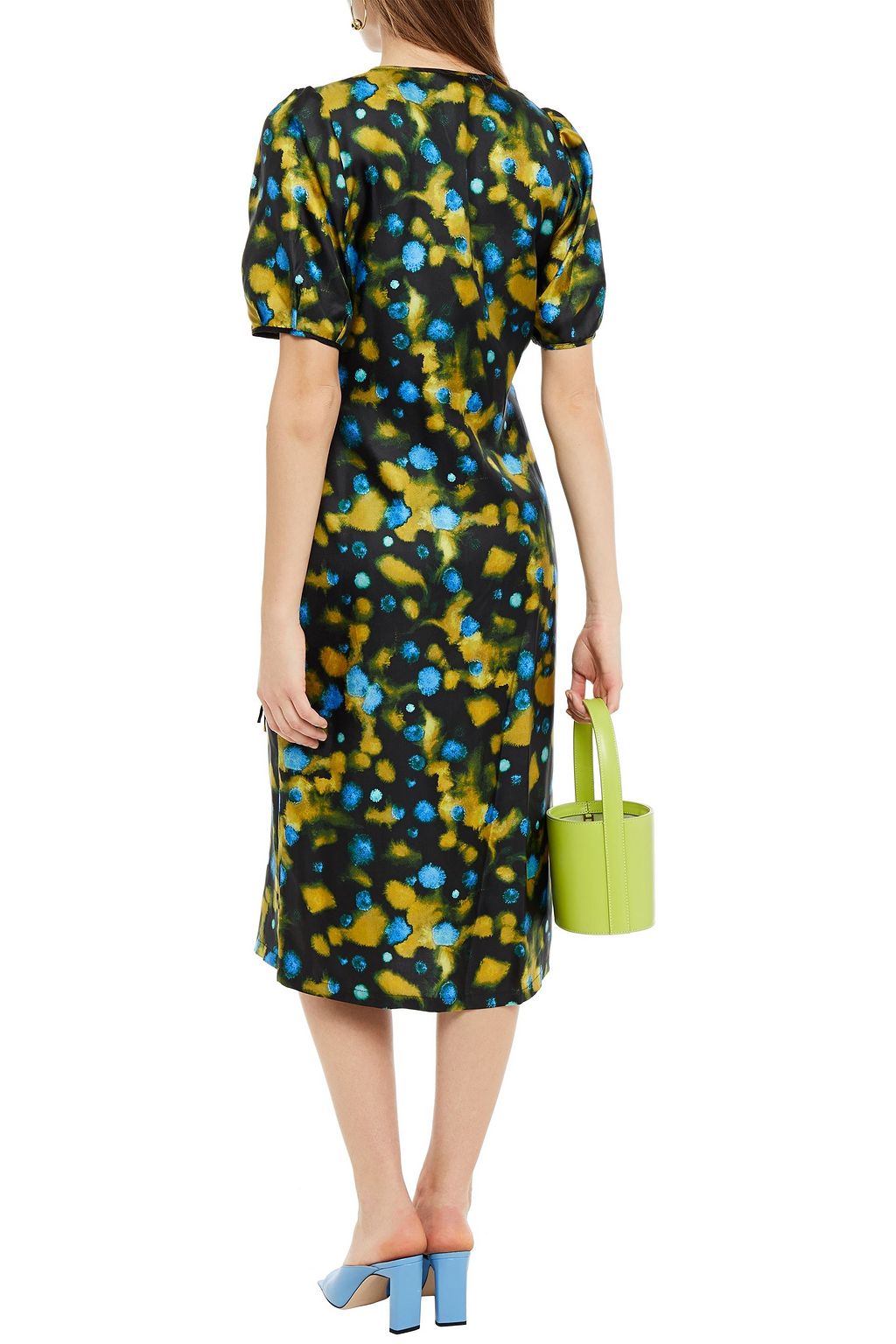 BAUM UND PFERDGARTEN Anastasia floral-print silk-satin twill midi wrap dress