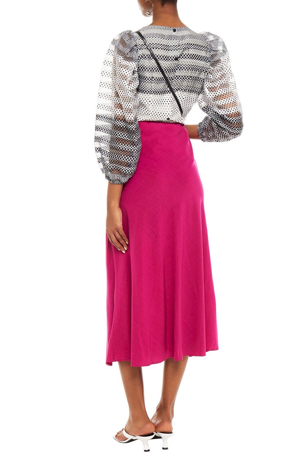BAUM UND PFERDGARTEN Marcello gathered polka-dot organza top