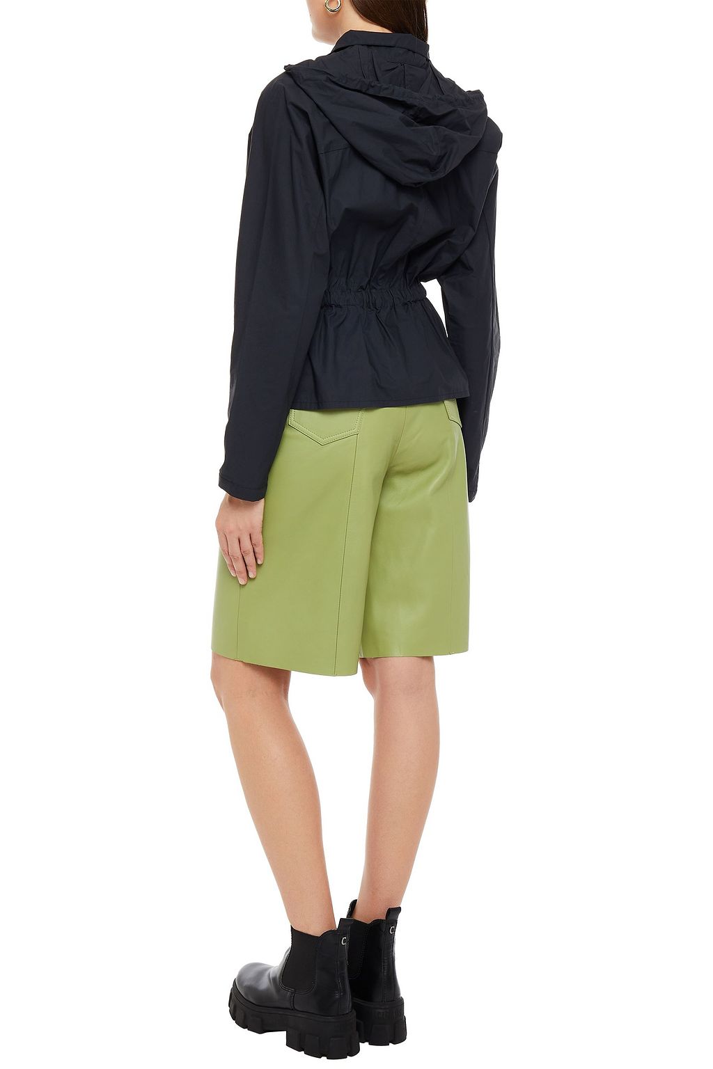 BAUM UND PFERDGARTEN Bonetta gathered two-tone cotton-poplin hooded jacket