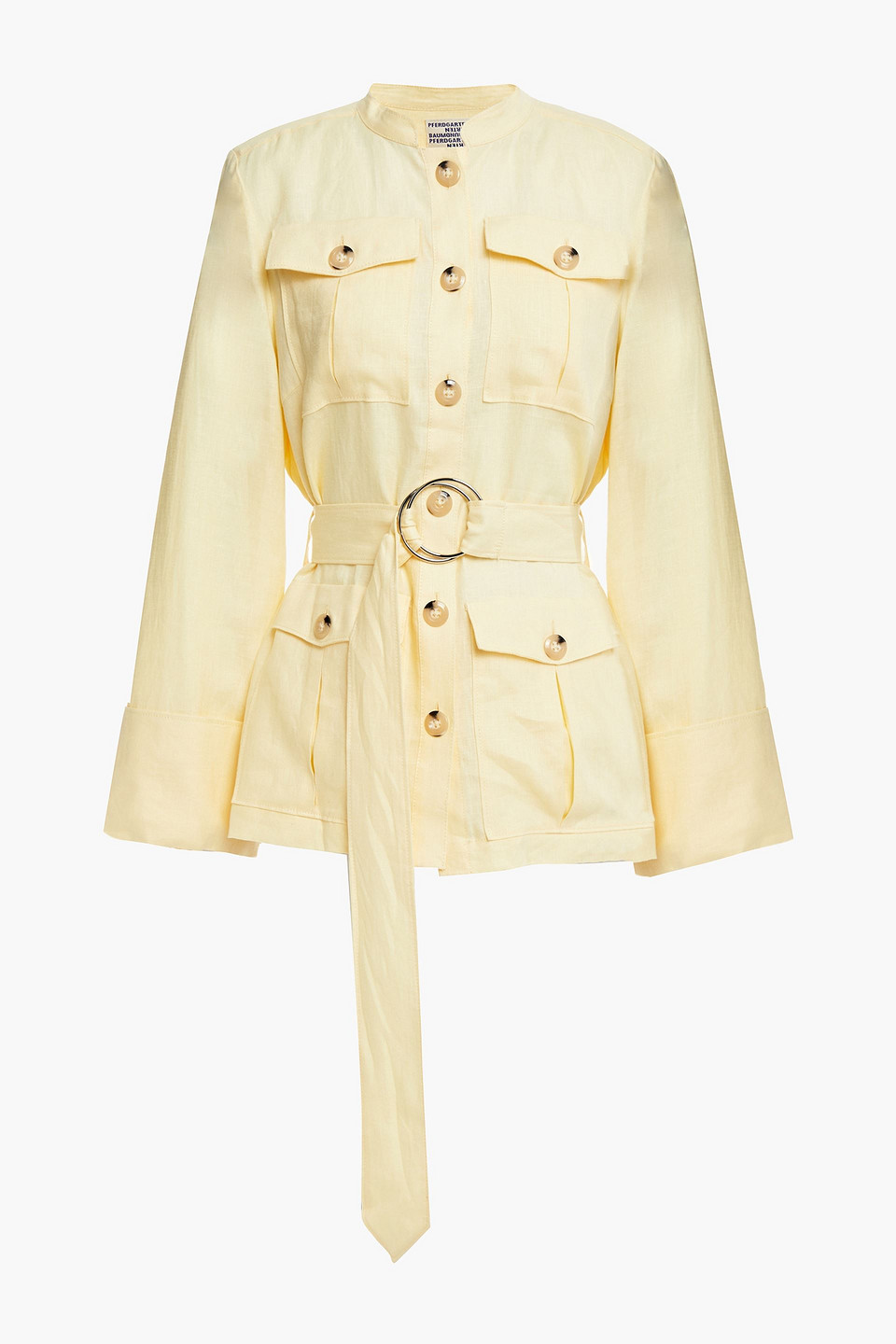 Baum Und Pferdgarten Woman Bea Belted Linen Field Jacket Pastel Yellow Size 40 | Renoon Baum Und Pferdgarten Woman Bea Belted Linen Field Jacket Pastel Yellow Size 40 | Renoon