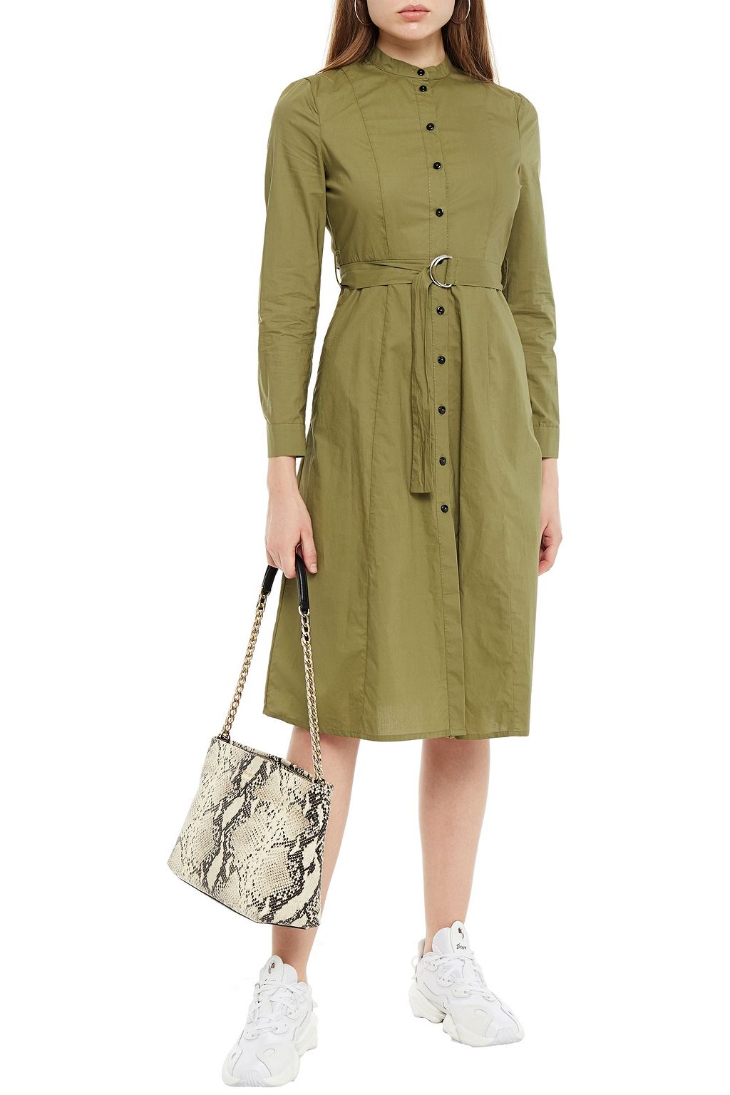 BAUM UND PFERDGARTEN Aena belted cotton-poplin midi shirt dress