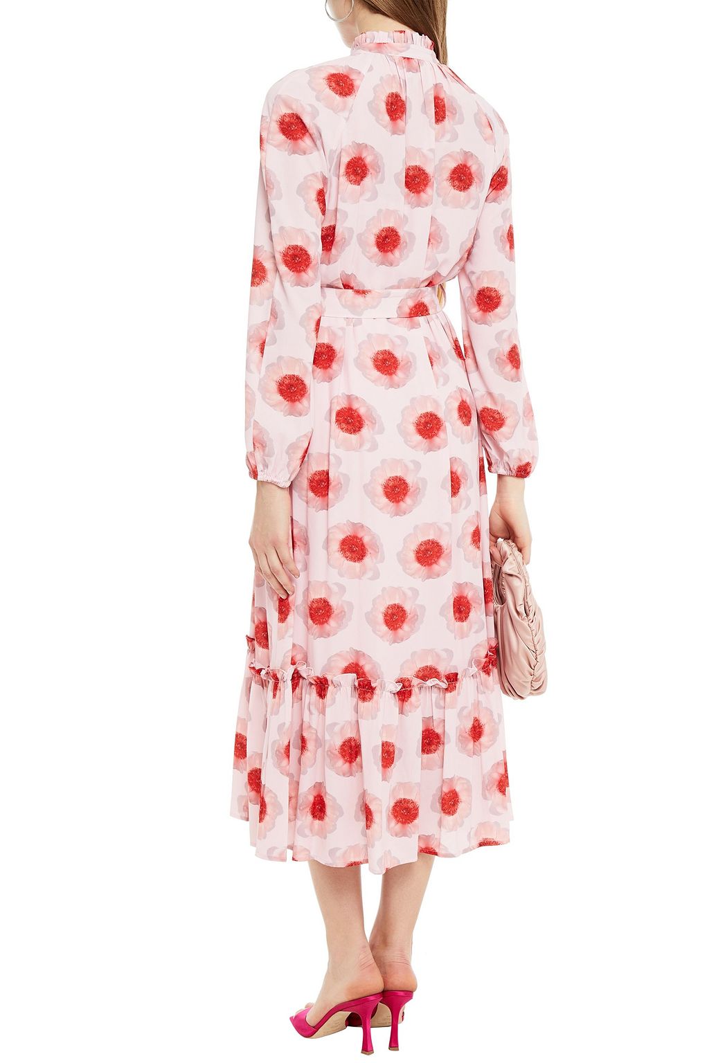 BAUM UND PFERDGARTEN Antoinette belted floral-print crepe midi dress