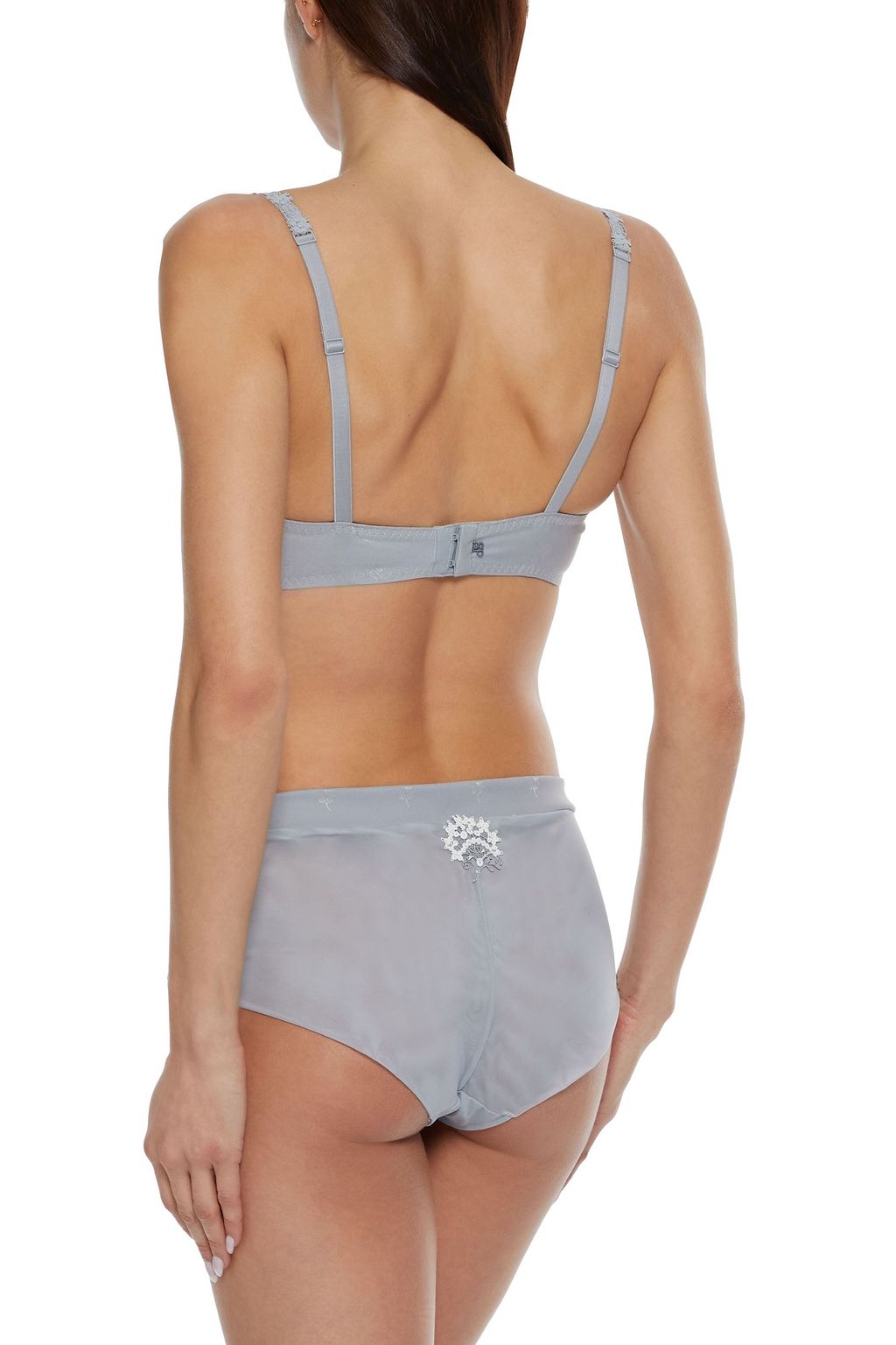 SIMONE PÉRÈLE Embroidered stretch-jacquard and mesh mid-rise briefs