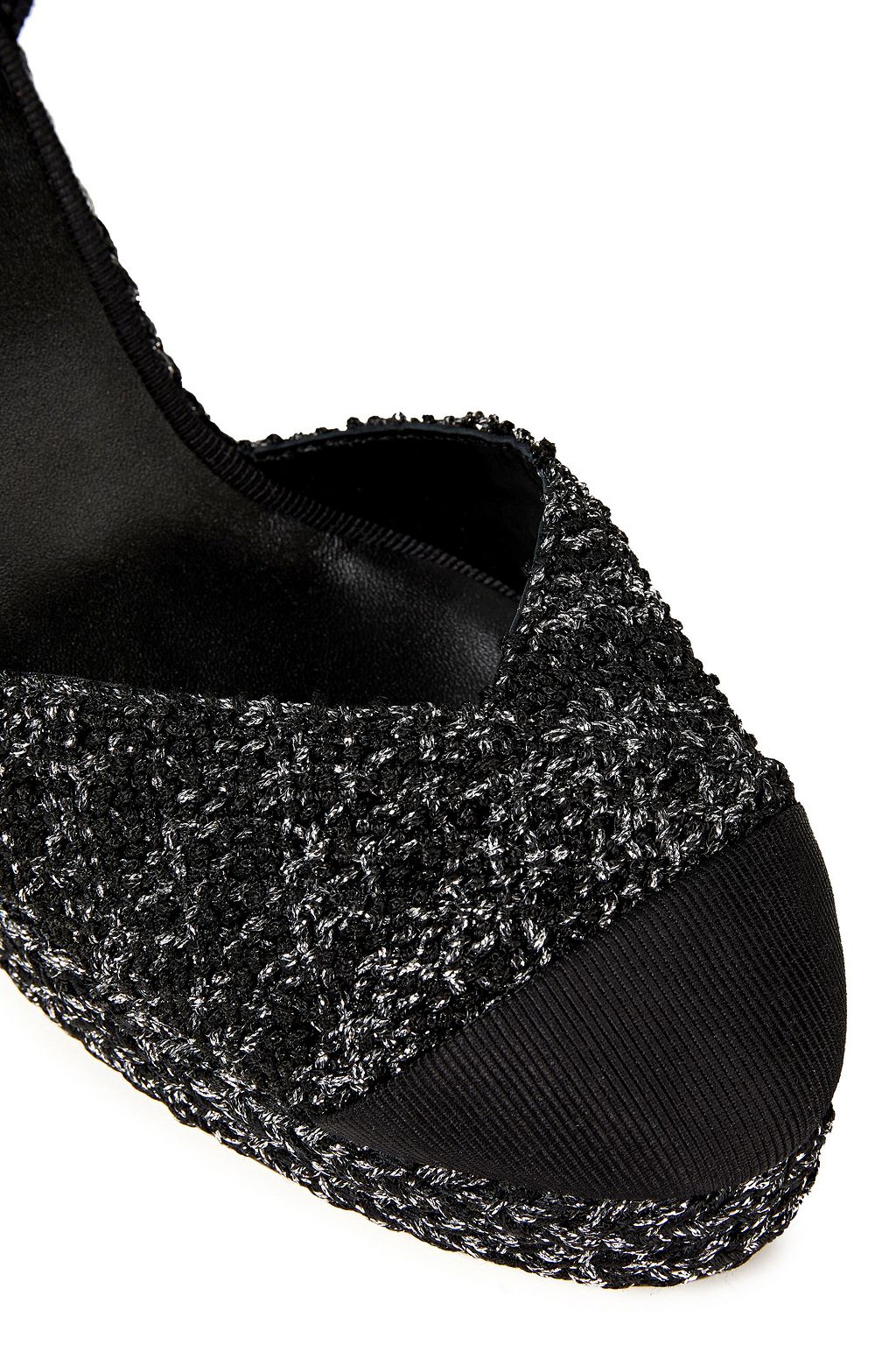 CASTAÑER Coco metallic tweed wedge espadrilles