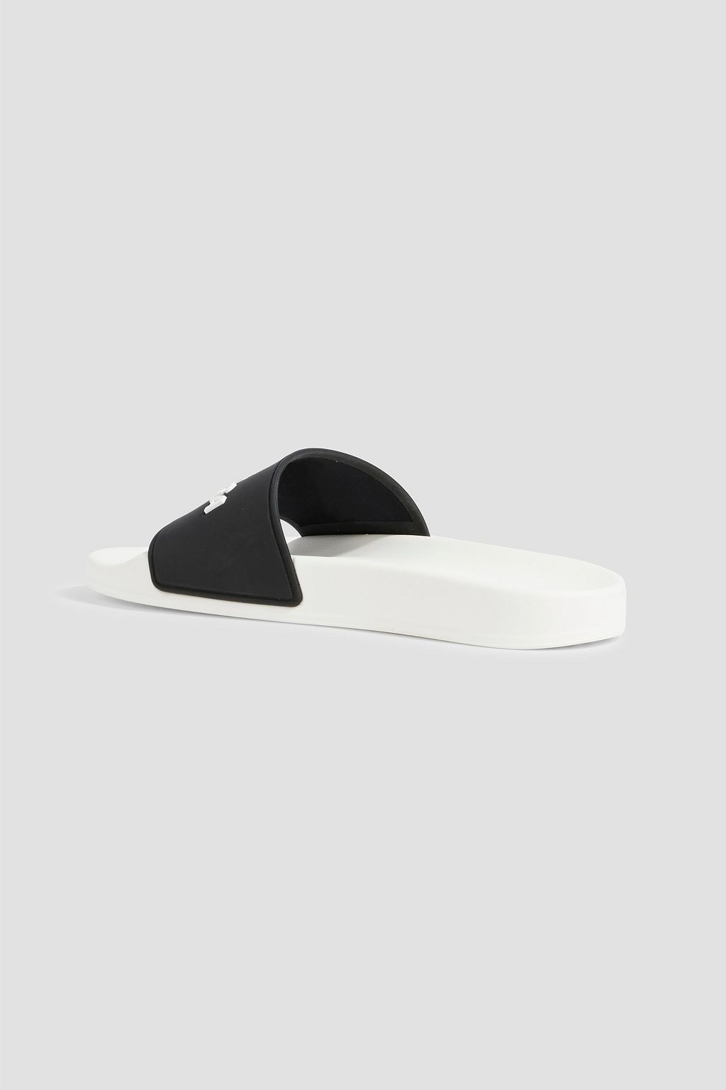 BALENCIAGA Two-tone logo-print rubber slides
