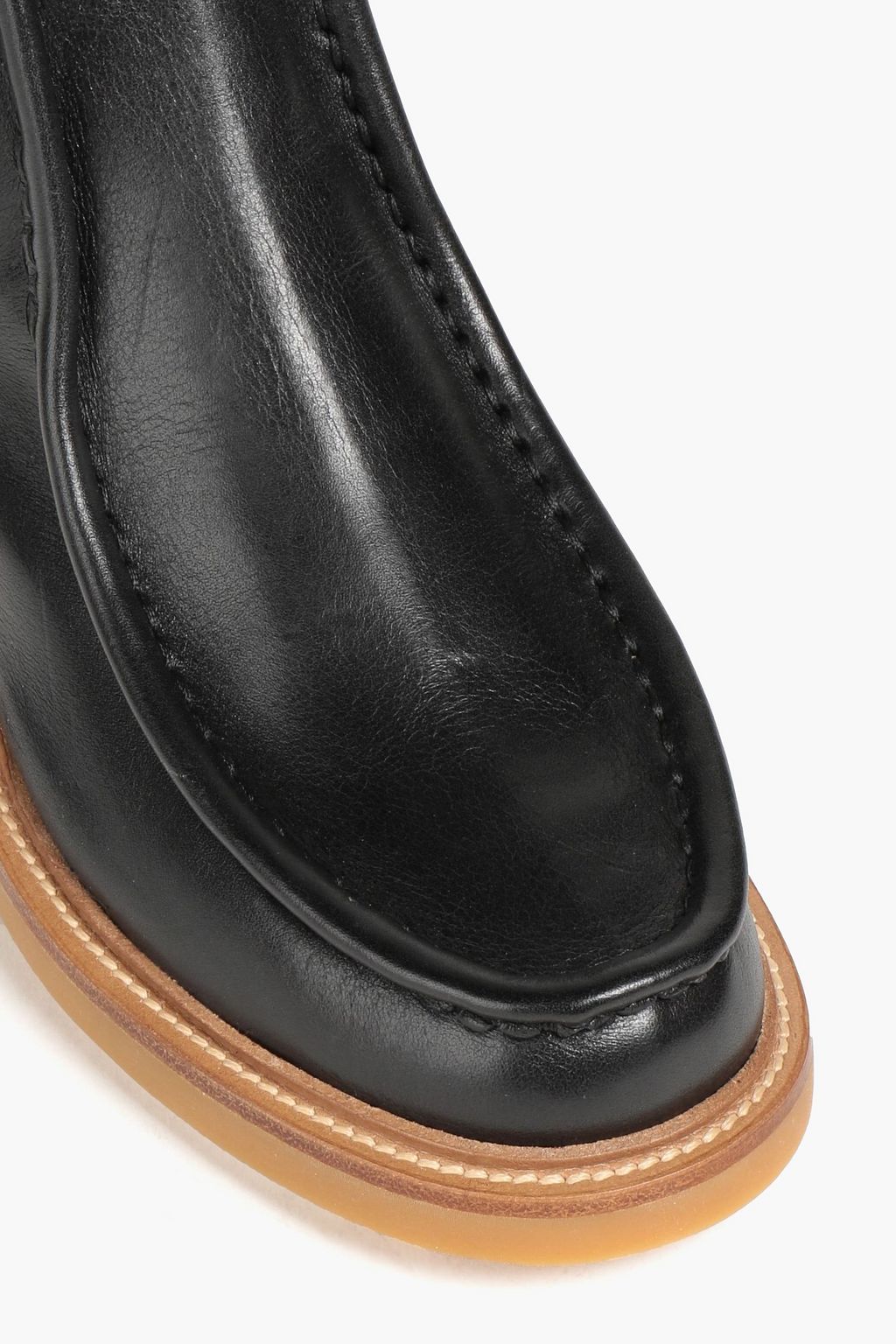 CHLOÉ Leather and stretch-knit ankle boots