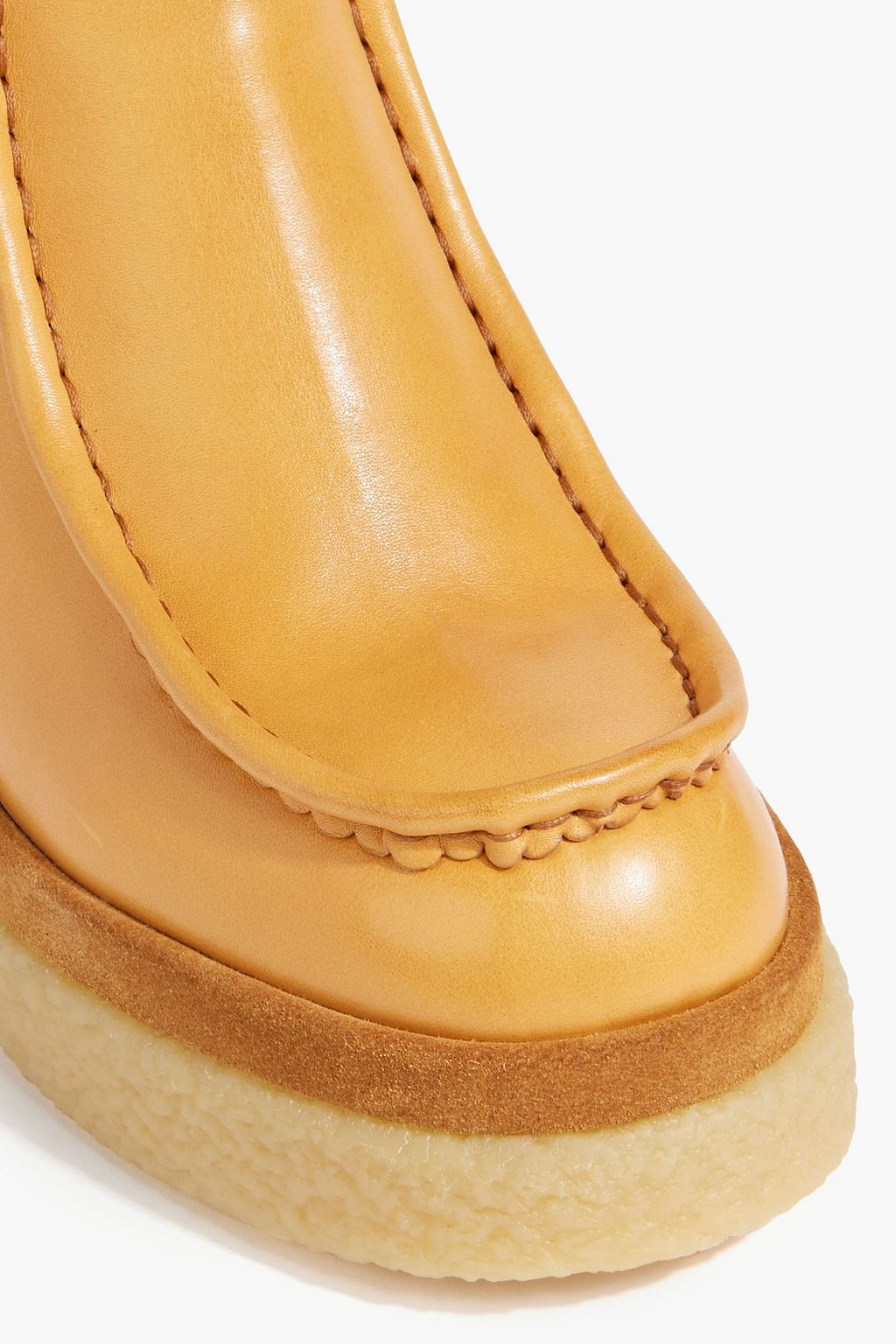CHLOÉ Jamie ribbed-knit and leather platform Chelsea boots