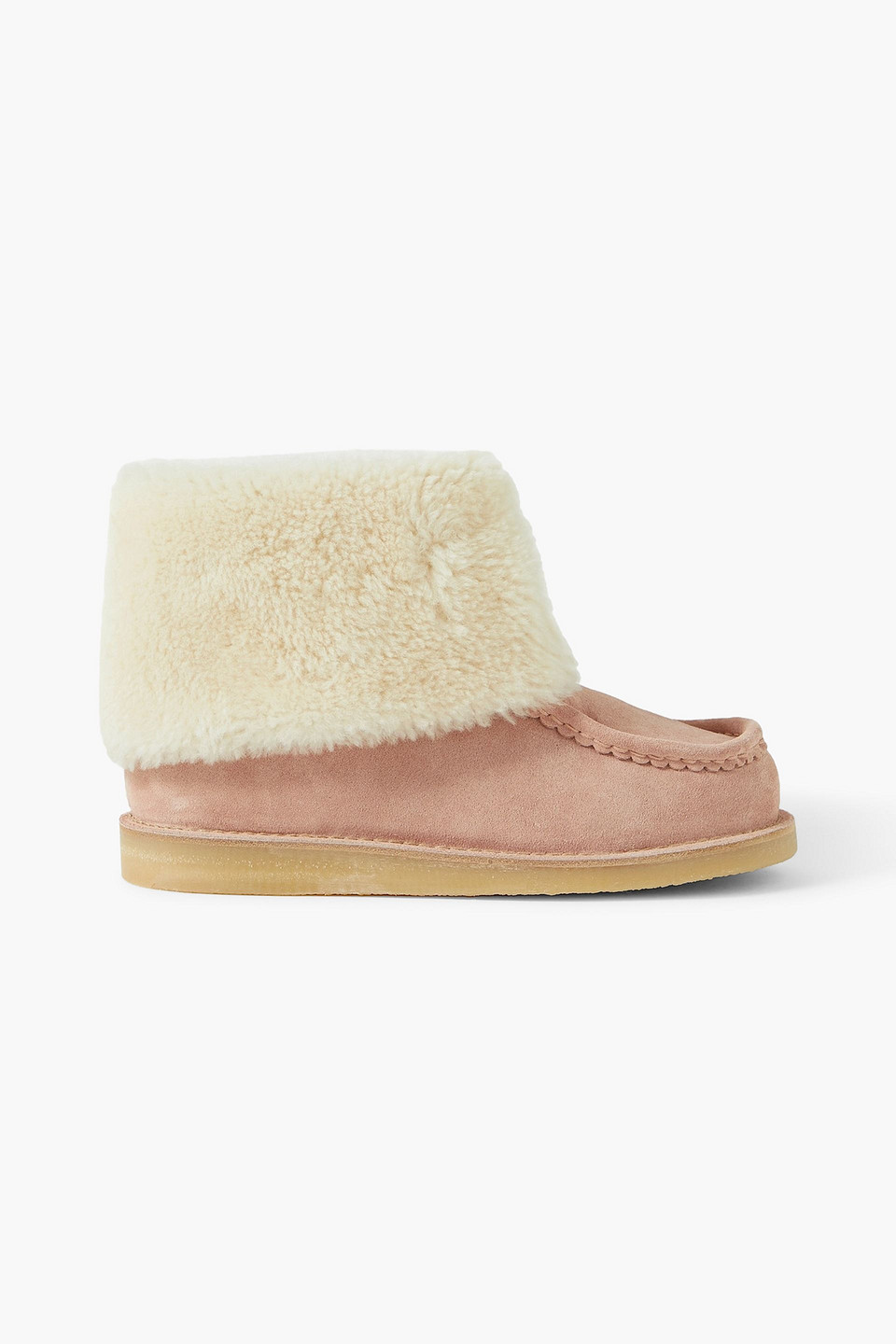 Chloé Jessie Shearling-lined Suede Ankle Boots In Neutral
