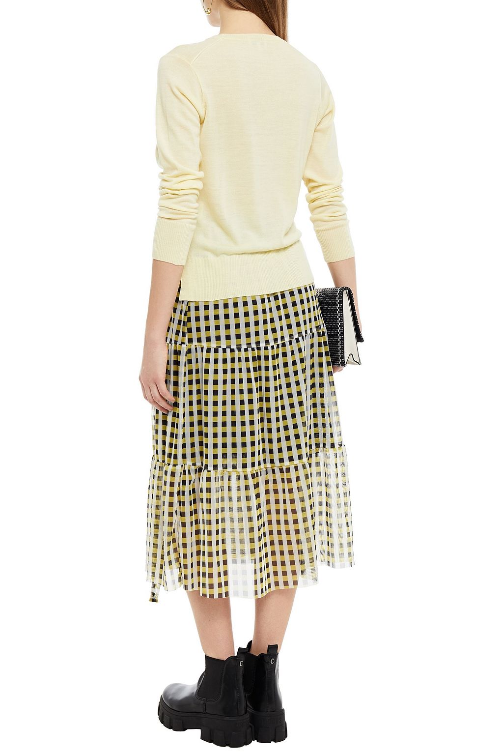 BAUM UND PFERDGARTEN Floral-print stretch-mesh midi wrap skirt