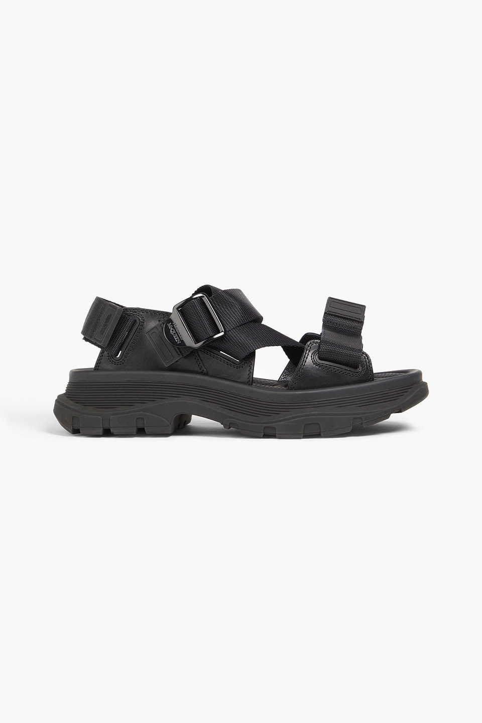 mcqueen - grosgrain sandals - black - eu 36