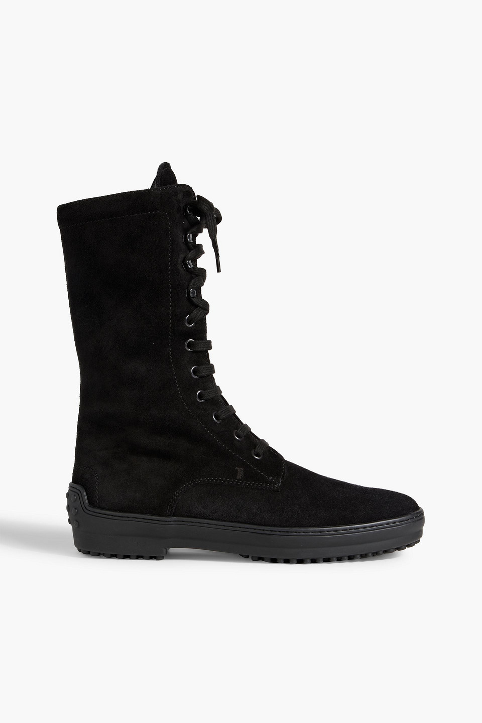 Tod's Lace-up Suede Boots In Black