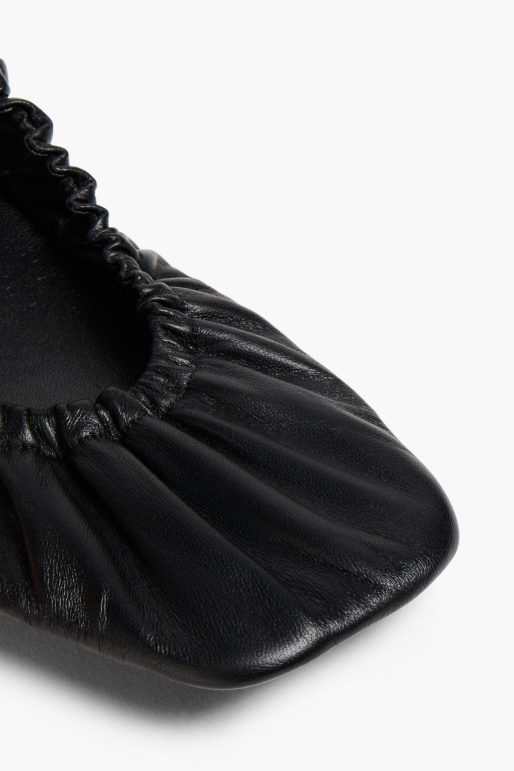BALENCIAGA Tug Ballerina gathered leather ballet flats