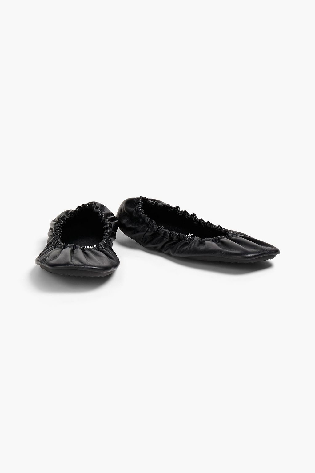 BALENCIAGA Tug Ballerina gathered leather ballet flats