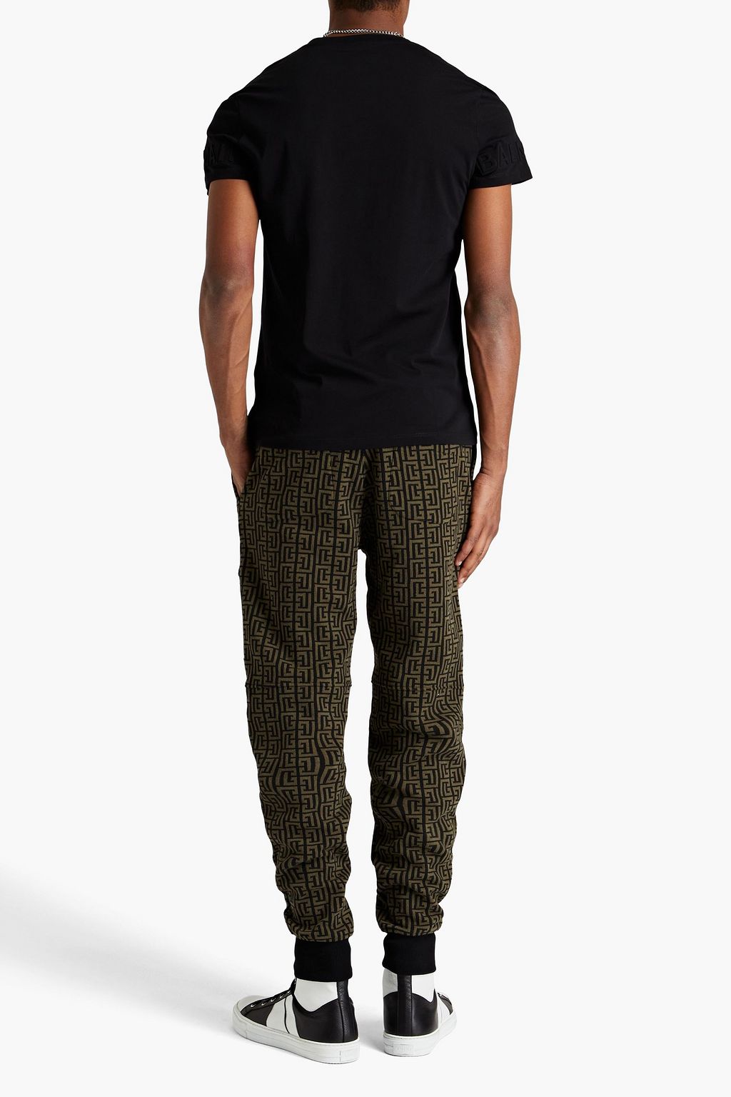 BALMAIN Logo-print jacquard-knit track pants