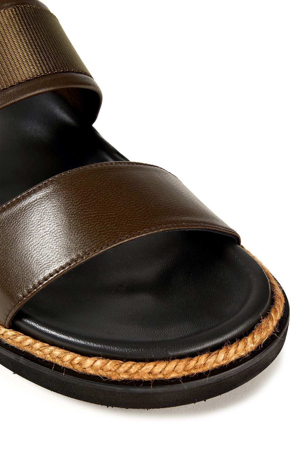 CASTAÑER Zoe grosgrain-trimmed leather slides