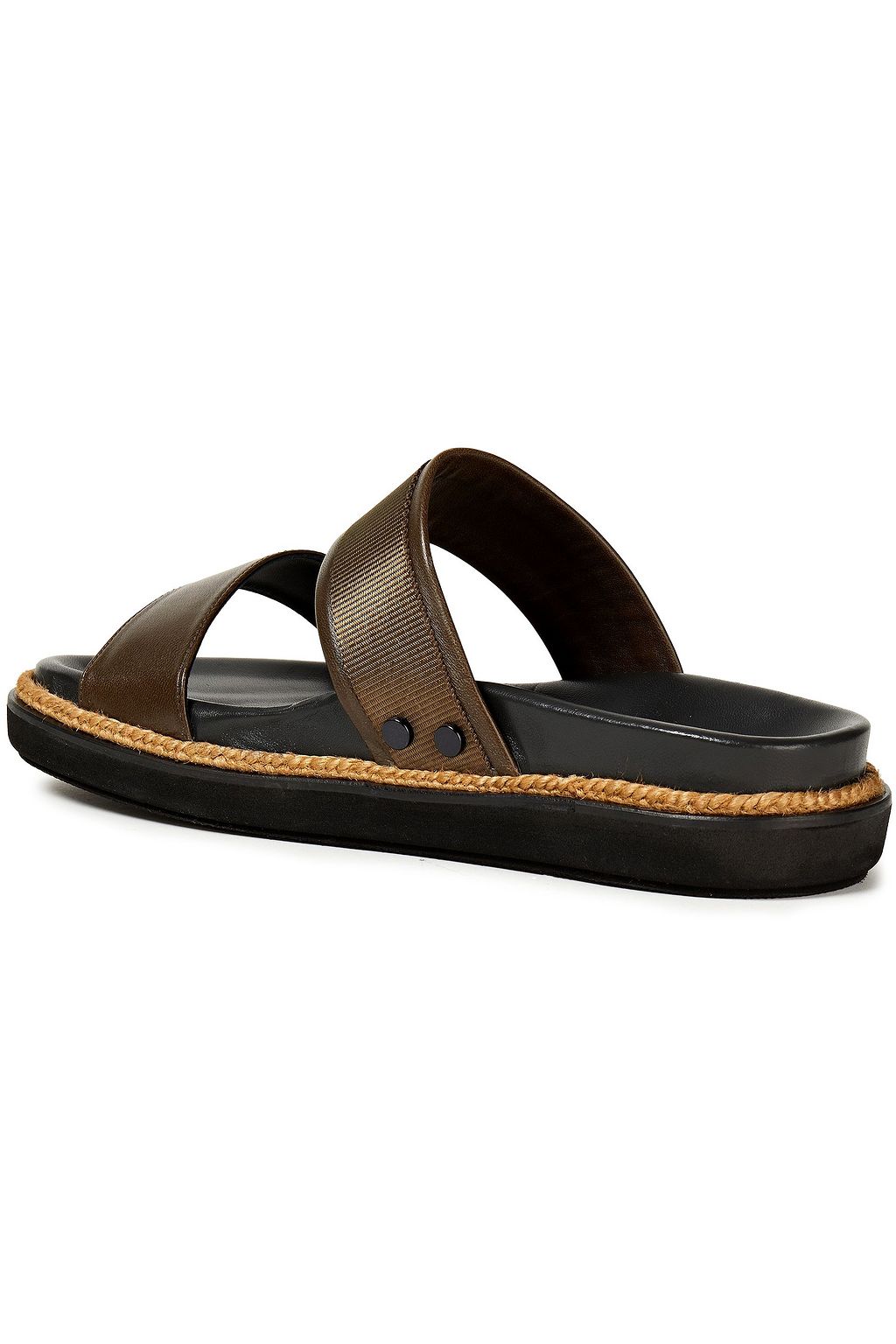 CASTAÑER Zoe grosgrain-trimmed leather slides