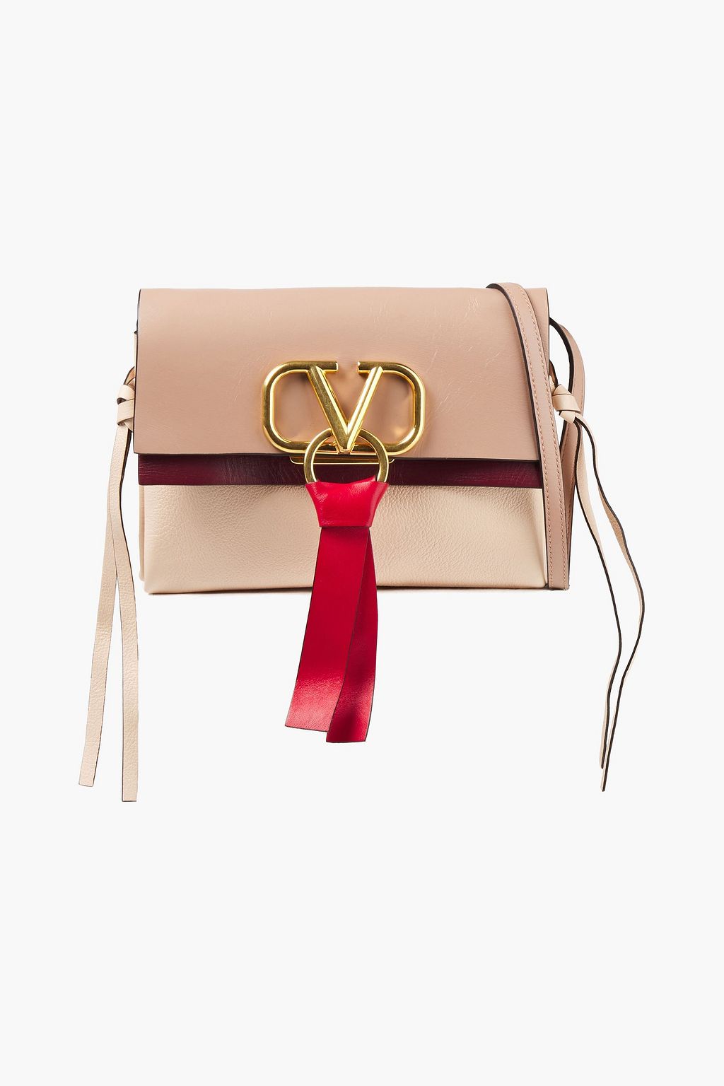 VALENTINO GARAVANI VRING small smooth and textured-leather shoulder bag, Sale up to 70% off