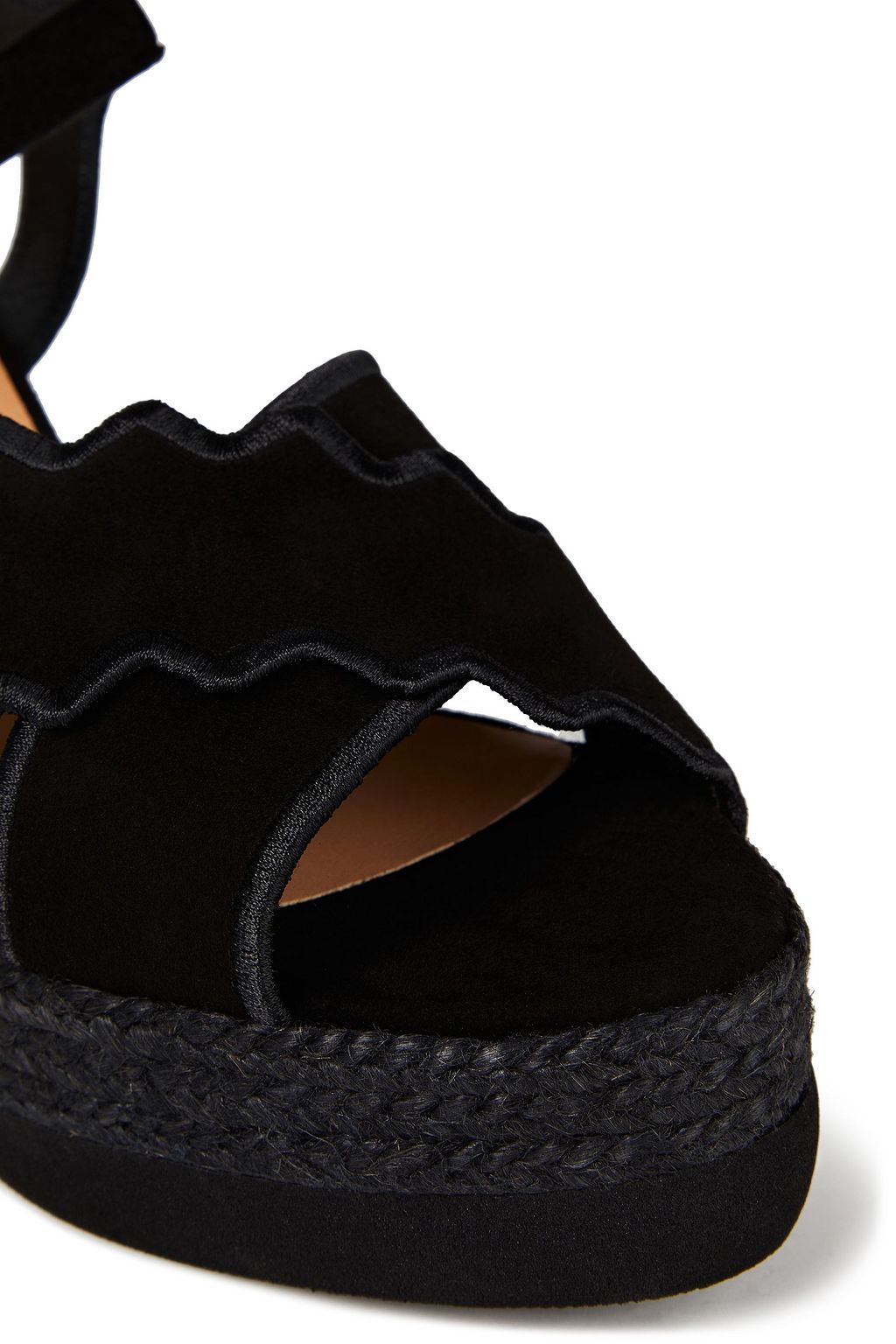 CASTAÑER Xeba scalloped suede espadrille wedge sandals